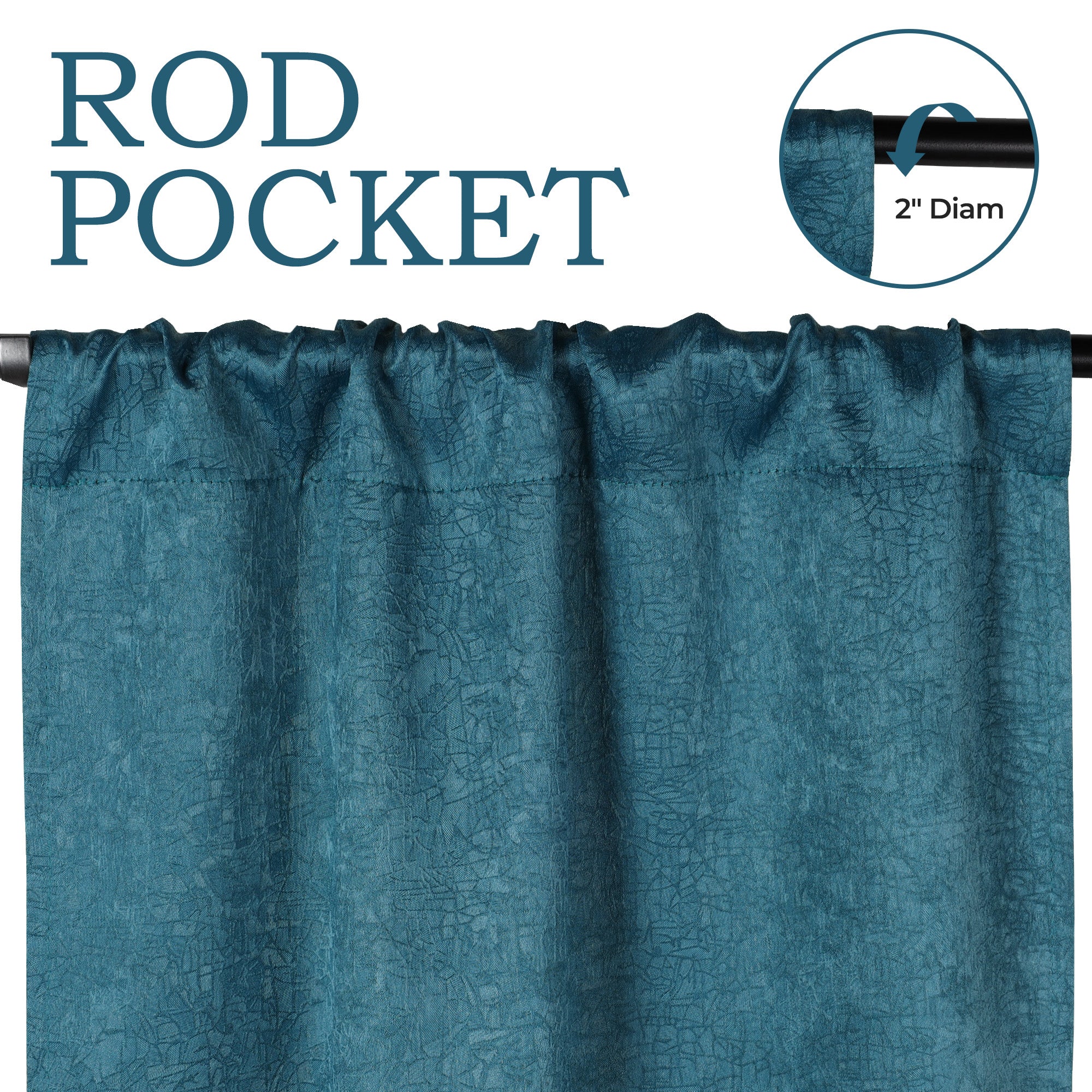 Blackout Curtains Set of 2 Panels - Senna Textured Window Drapes for Bedroom & Living Room, Noise Reducing & Thermal Insulated Room Darkening Curtains for Better Sleep
