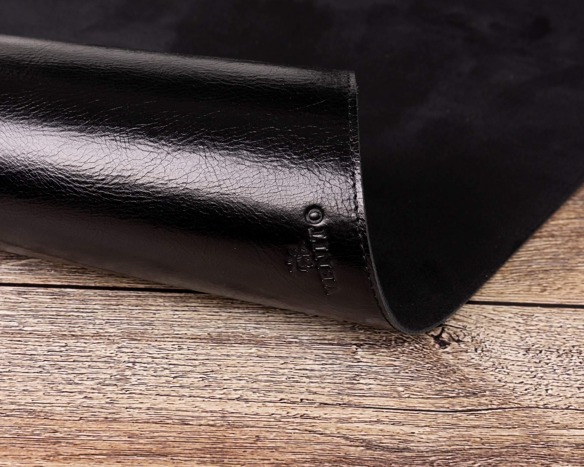 Venito Premium Leather Desk Mat (36 x 19 Inches) - Large Office Mouse Pad for Home & Work, Non-Slip Desk Protector, Rustic Black - Perfect for Writing, Typing & Gaming Accessories