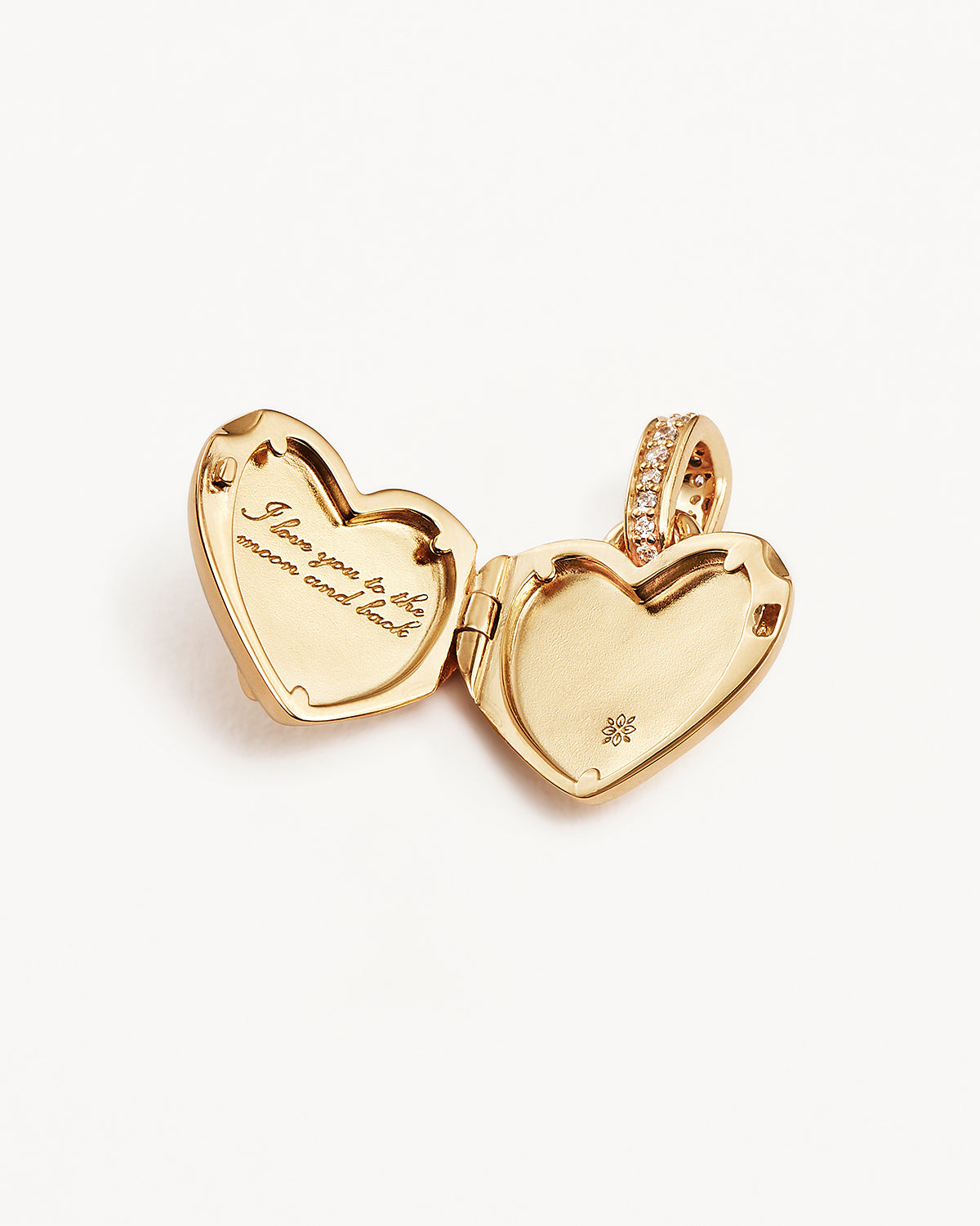 18K Gold Vermeil Blooming Together Small Heart Locket Pendant Necklace - Romantic Gift for Her, Anniversary, Valentine's Day & Special Occasions