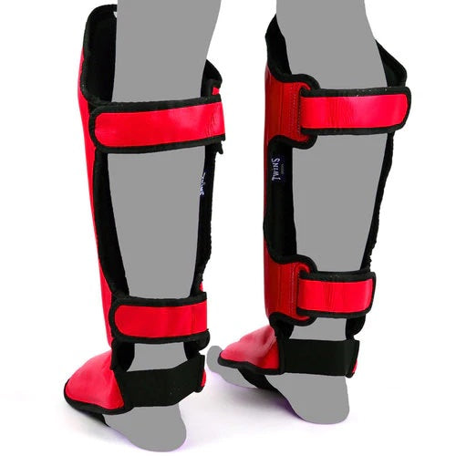 Twins SGL10 Double Padded Leather Shin Guards for Soccer, MMA & Martial Arts - Premium Protection for Training & Competition