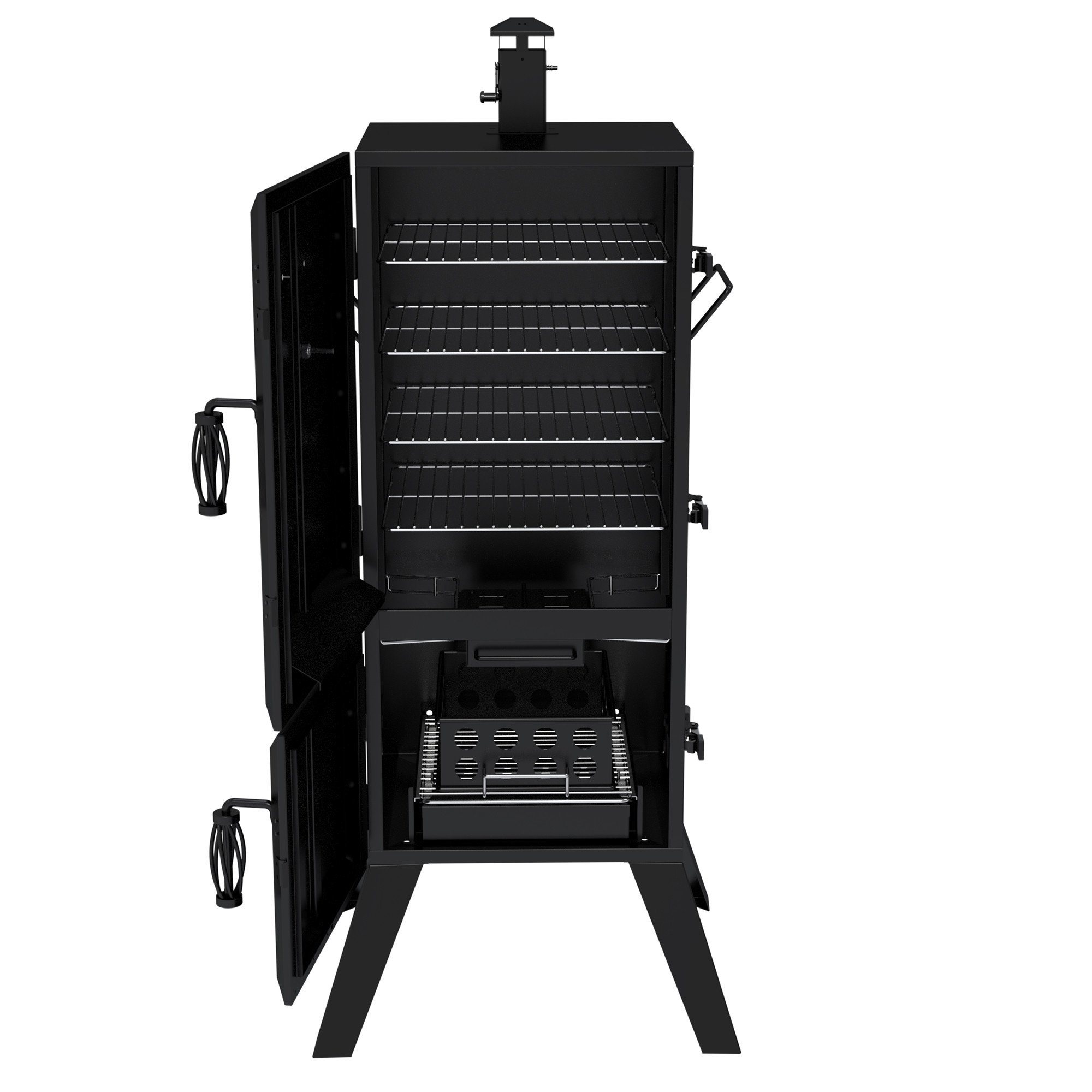 Dyna-Glo DGX780BDC-D 36-Inch Vertical Charcoal Smoker - Black | Heavy-Duty BBQ Grill for Backyard, Tailgating & Outdoor Cooking