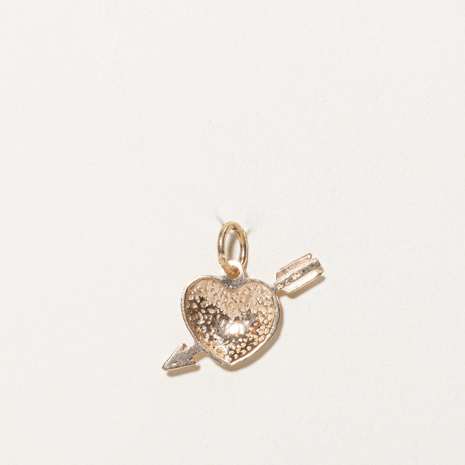 10K Yellow Gold Heart with Arrow Charm Pendant - Perfect for Valentine's Day Gifts, Anniversary Presents & Romantic Jewelry