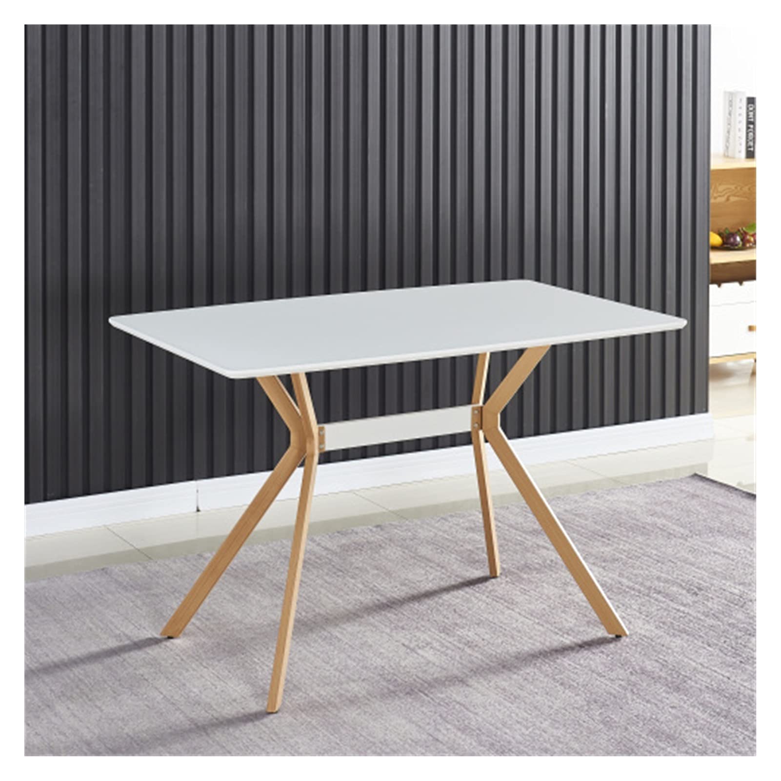 Modern Minimalist Kitchen Dining Table Set - MDF Anti-Scratch Top with Metal Shelf & Heat-Resistant Legs, Leveling Feet for Stability - Perfect for Dining Room, Kitchen, Office or Small Space (White)