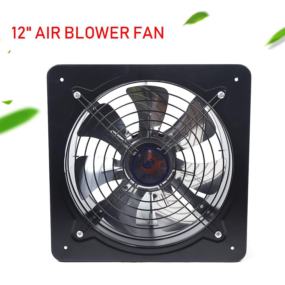 LOYALHEARTDY 150W 12 Inch Industrial Exhaust Fan - High Power Ventilation Extractor Axial Air Blower for Garages, Workshops, Greenhouses & Attics (2800 RPM, US Stock) - Perfect for Cooling, Odor Removal & Air Circulation in Commercial & Residential Spaces
