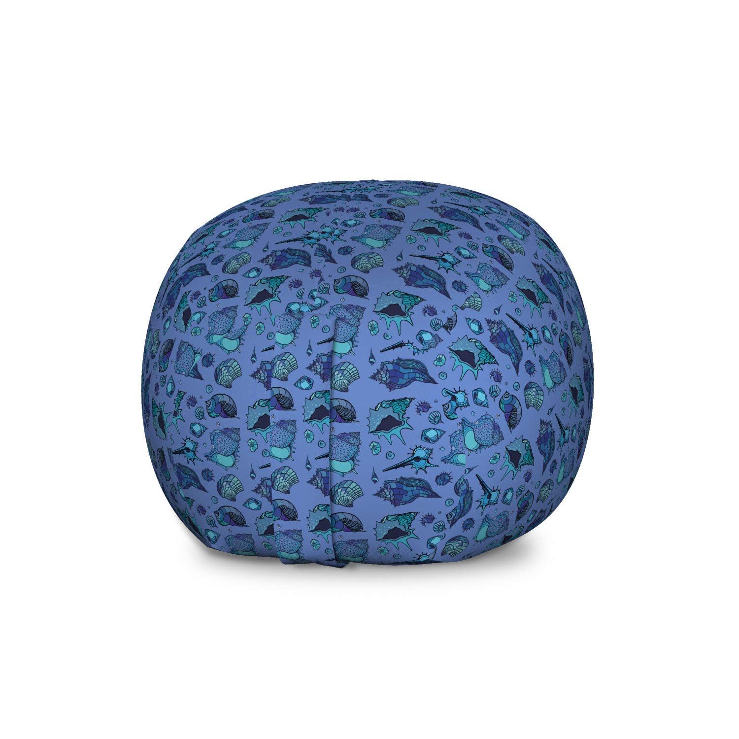 Ambesonne Nautical Storage Toy Bag Chair - Large Washable Organizer for Stuffed Animals & Toys with Seashell Ocean Design in Aqua Dark Lavender | Perfect for Kids' Room, Playroom & Beach House Decor