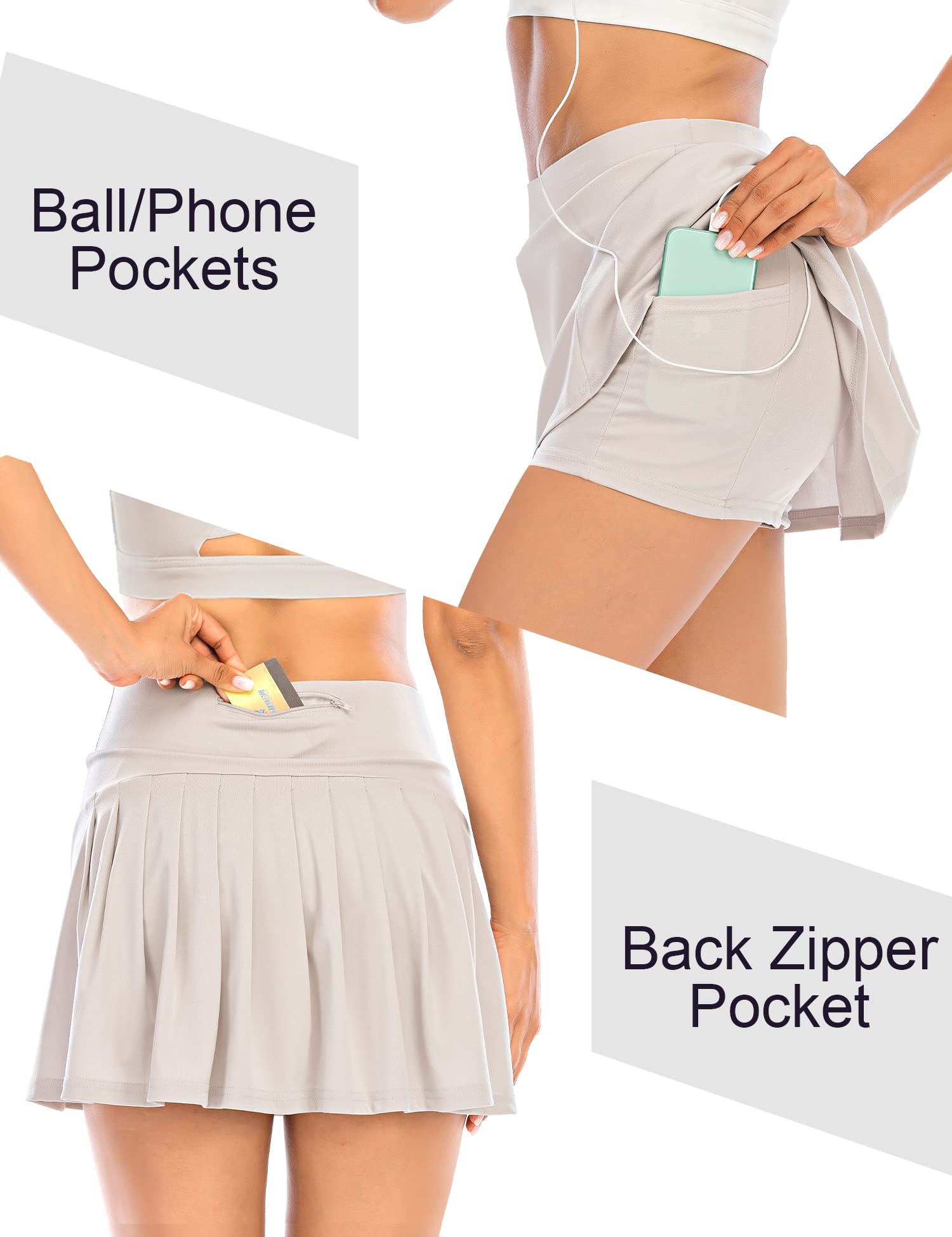 Women's Pleated Tennis Skirts - Athletic Golf Skorts with Pockets for Running, Workout & Sports | Perfect for Tennis, Golf, Gym & Casual Wear