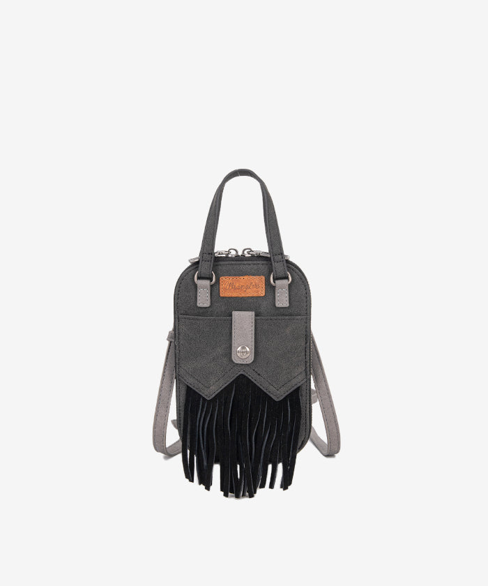 Wrangler Fringe Western Mini Crossbody Bag for Women - Stylish Cowgirl Purse with Adjustable Strap - Perfect for Concerts, Rodeos & Country Music Festivals