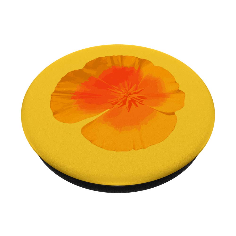 California Poppy Print PopSockets PopGrip - Swappable Phone Grip for iPhone, Samsung & Tablets | Perfect for Everyday Use, Travel & Photography