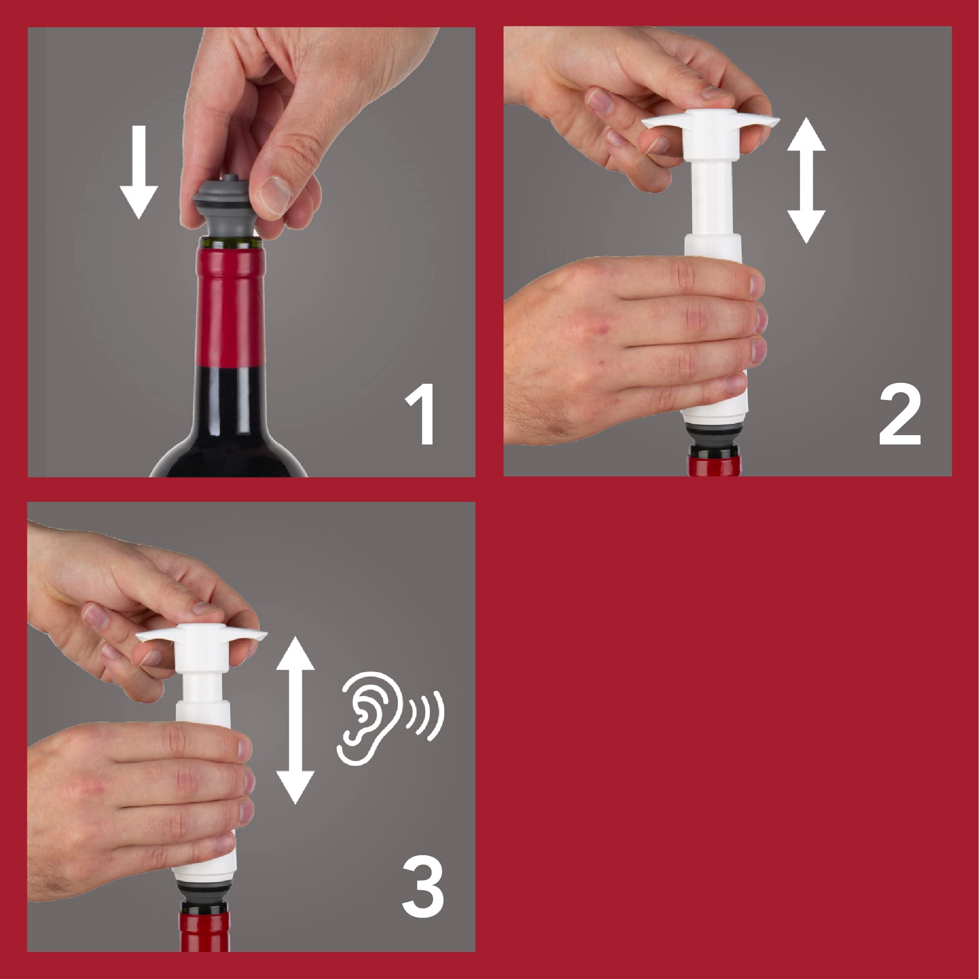 Vacu Vin 09812606 - White Wine Saver Vacuum Pump with 2 Stoppers in Case | Preserve Freshness for Red, White & Sparkling Wines | Perfect for Home Bars, Restaurants & Wine Tastings