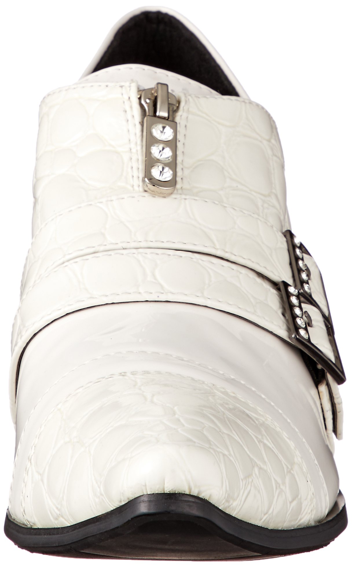 Men's Enamel Finish Embossed Double Belt Dress Shoes - Formal Business Oxfords for Office, Wedding & Special Occasions