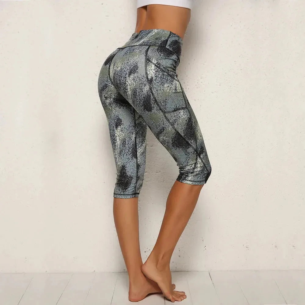 High Waist Yoga Running Leggings for Women - Calf Length Workout Tights with Pockets, Push Up Design for Gym, Fitness & Sports | Perfect for Yoga, Running, Training & Casual Wear