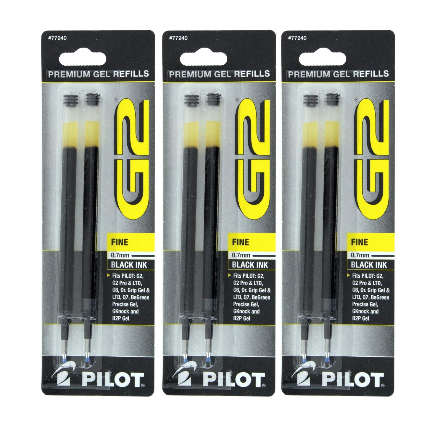 Pilot G2 Gel Pen Refills 0.7mm Fine Point - 12 Pack Purple for Office & School Writing