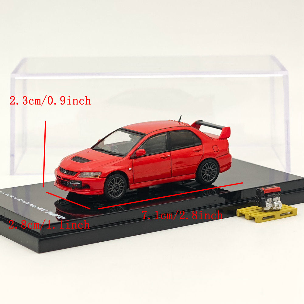 1/64 Scale Hobby Japan Mitsubishi Lancer GSR Evolution IX Evo 9 MR Diecast Model Car with Detailed Engine Display - Perfect for Collectors, Racing Enthusiasts and Scale Model Displays