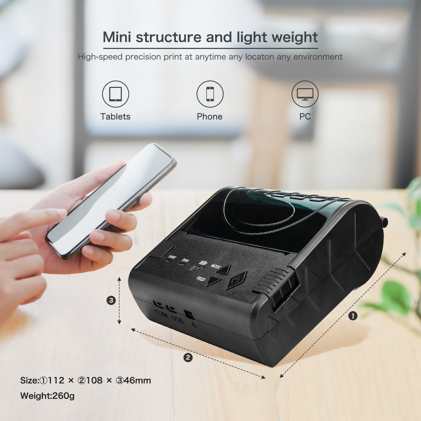 NT 8003DD 80mm Thermal Printer for Receipts & Labels - High-Speed USB/Bluetooth POS Printing for Retail, Restaurant & Warehouse Use