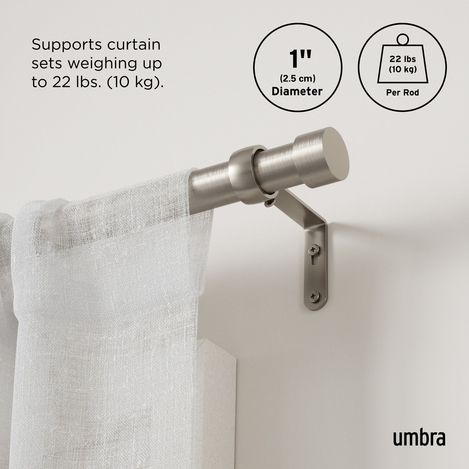 Premium Cappa Curtain Rod - Adjustable Heavy Duty Drapery Rod for Windows, Black Finish - Perfect for Living Room, Bedroom & Home Decor
