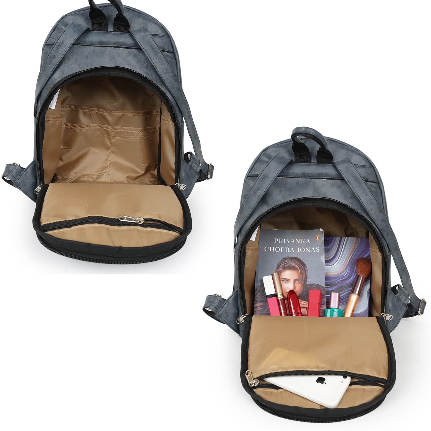Stylish PU Leather 17L Women's Backpack - Lightweight Travel Laptop Bag for School, College & Office - Perfect for Day Trips, Commuting & Work