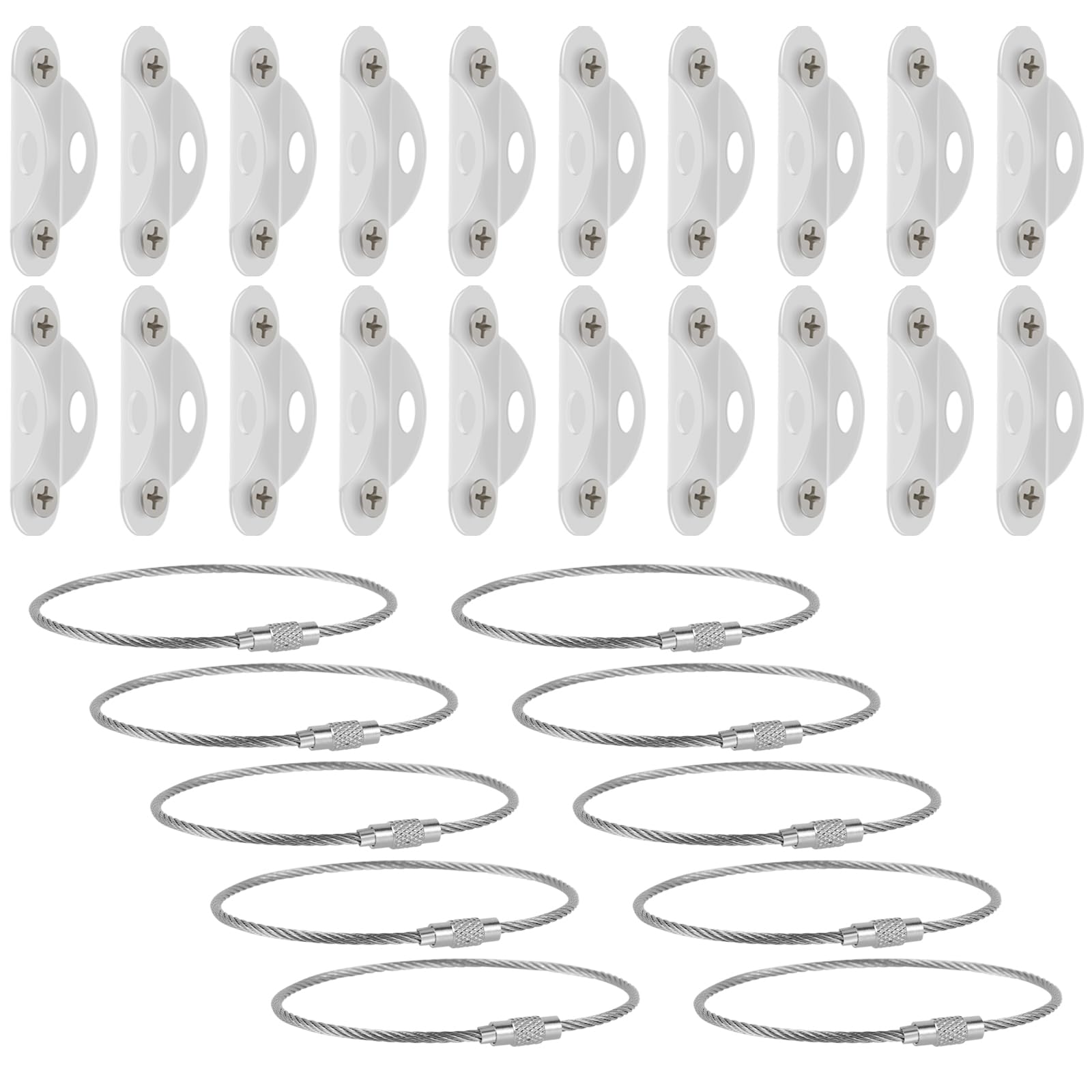 10Pcs Heavy Duty Furniture Anchors Kit - Anti-Tip Metal Wall Anchors for Dressers, Cabinets & Bookshelves (400LB Capacity, Earthquake & Baby Proofing Safe) - Secure Furniture for Child Safety & Earthquake Protection (White)
