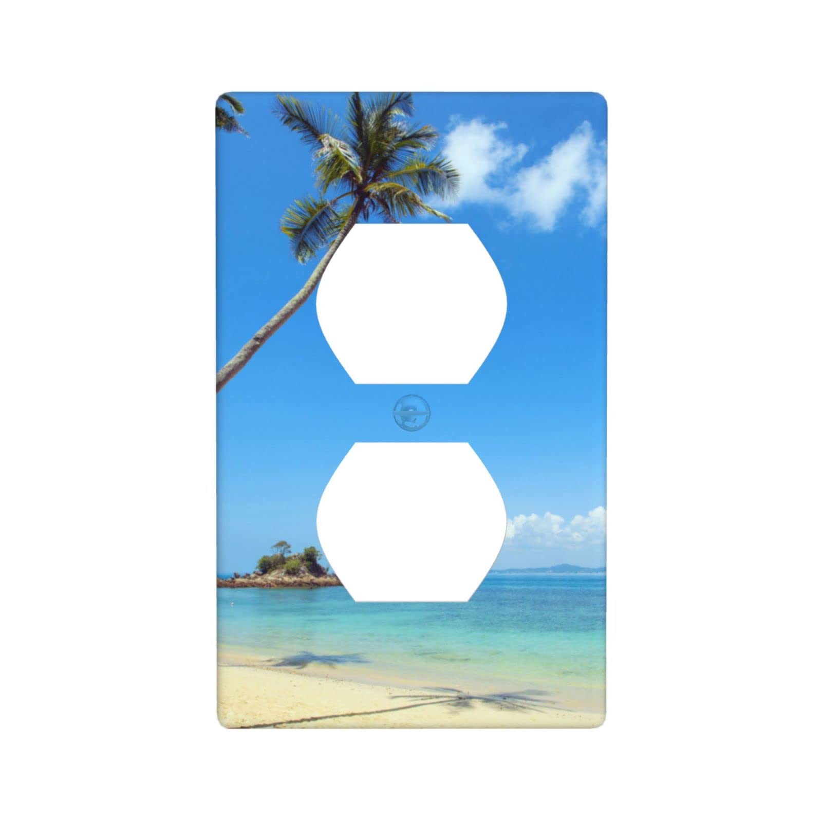 Coastal Beach Themed Light Switch Cover - Stylish Bathroom & Bedroom Decor, 1 Duplex Electrical Outlet Cover for Home - Perfect for Nautical & Seaside Interior Design