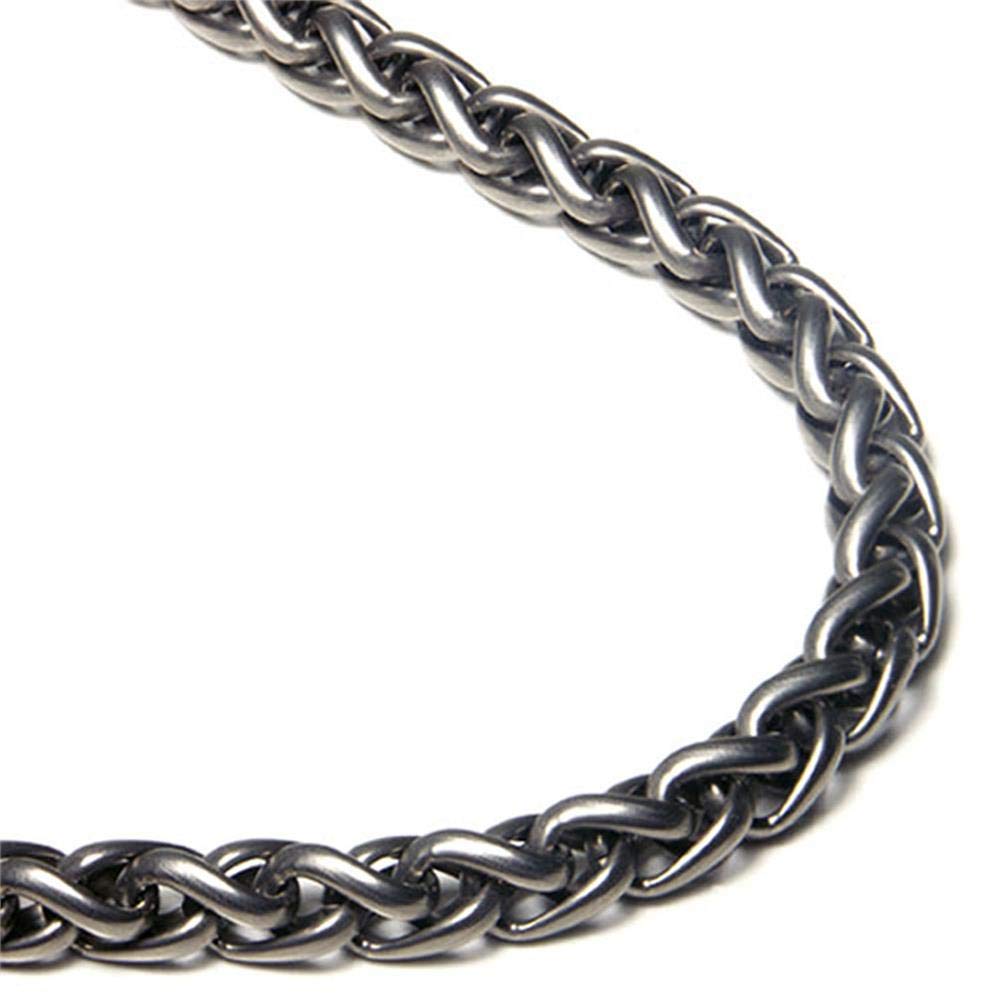 True Titanium 7MM Wheat Chain Link Necklace for Men - Durable Lightweight Titanium Jewelry for Everyday Wear, Gifts & Special Occasions