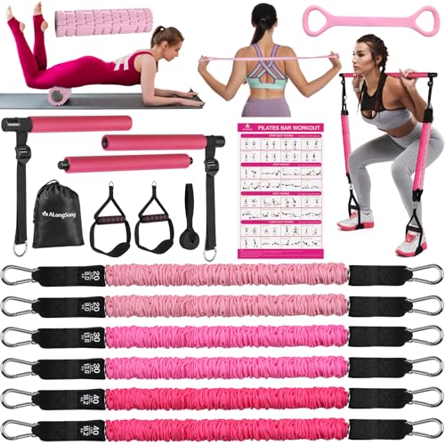 Rose Pink(20/30/40lbs)+back Expander+foam Roller