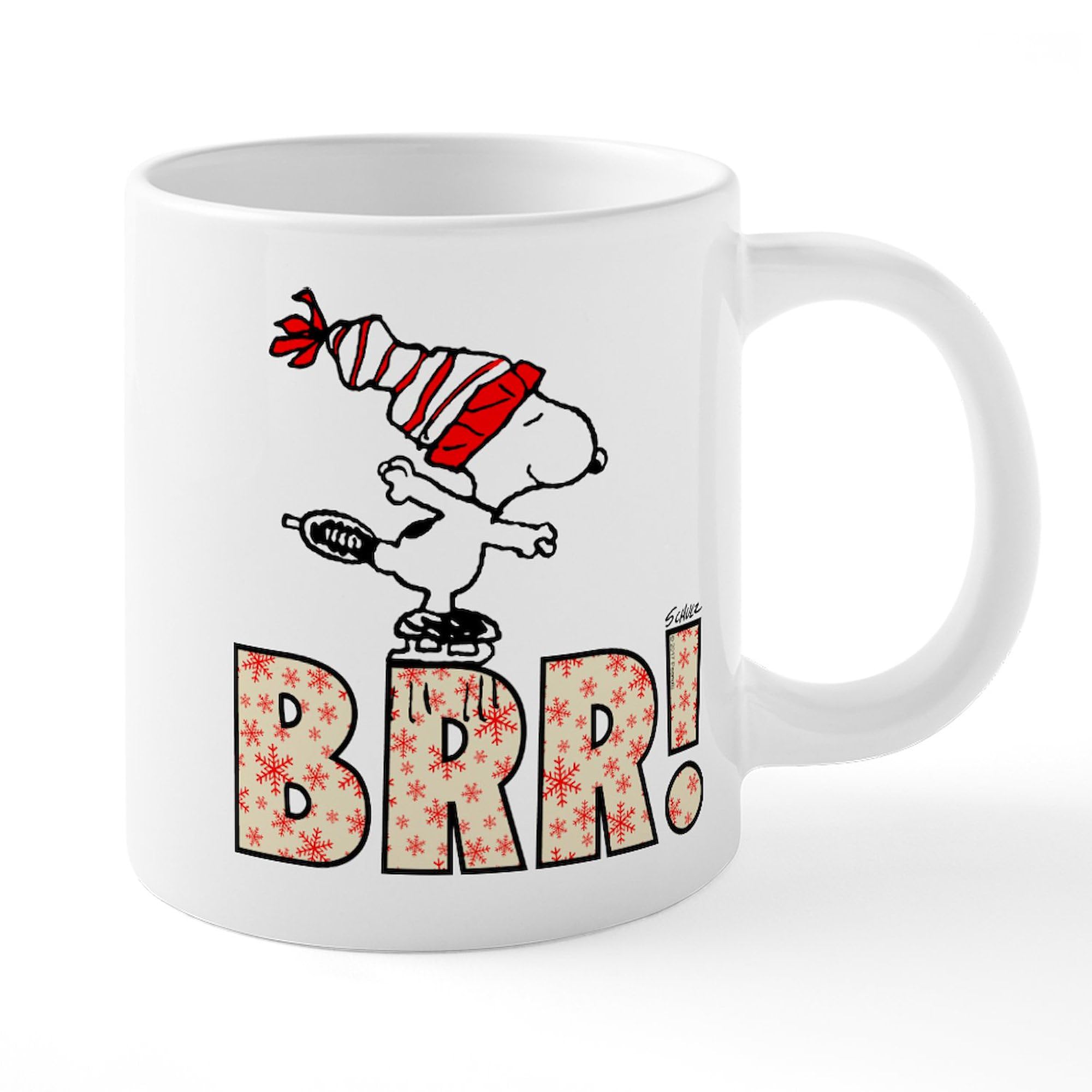 Snoopy Brr! 20oz Ceramic Coffee Mug - Large Insulated Tea Cup with Handle - Perfect for Hot Cocoa, Office Use & Winter Mornings
