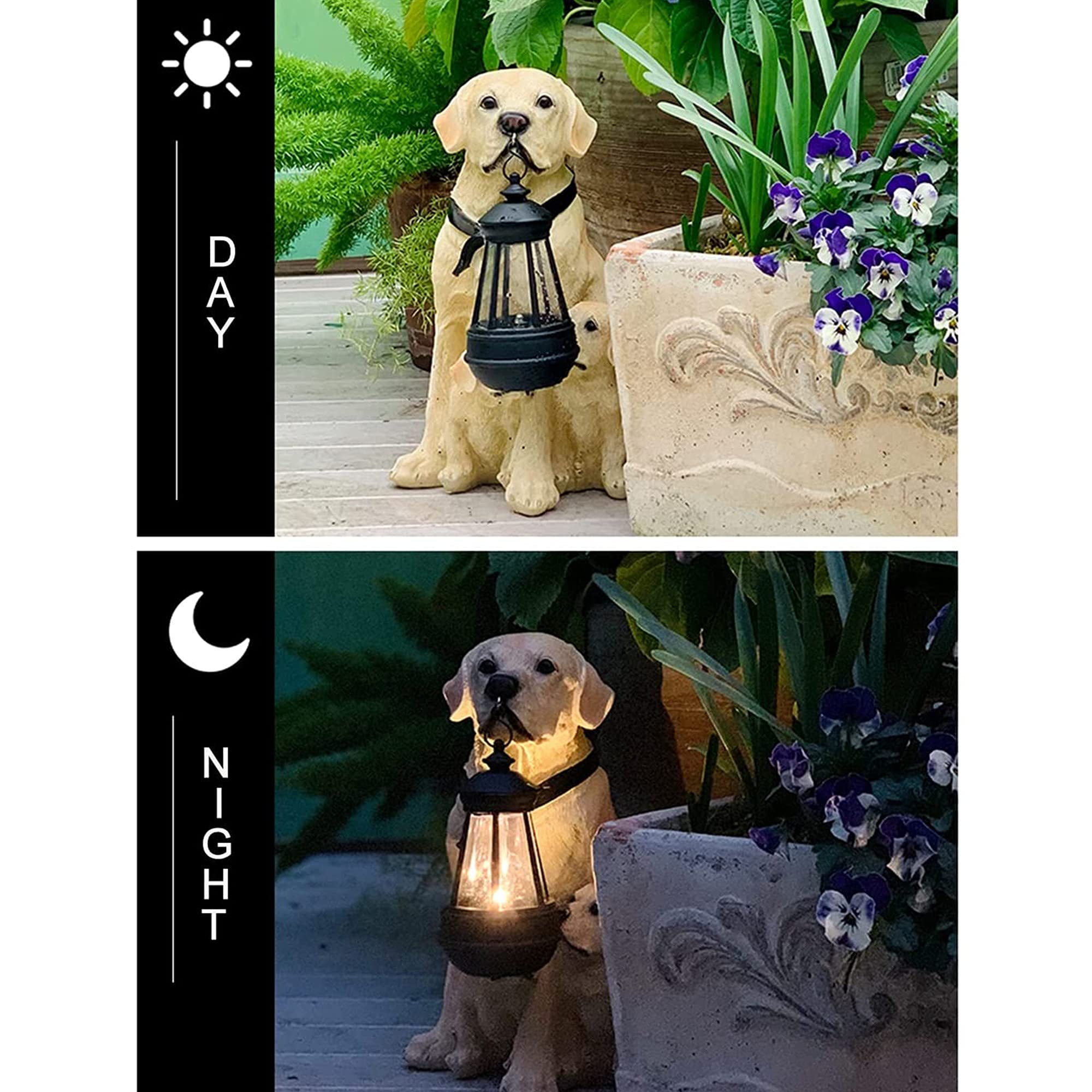 Rottweiler Solar Outdoor Statue - Realistic Dog Figurine with Windproof Solar Lights for Garden & Home Decor | Perfect for Patio, Lawn, Yard & Pathway Lighting