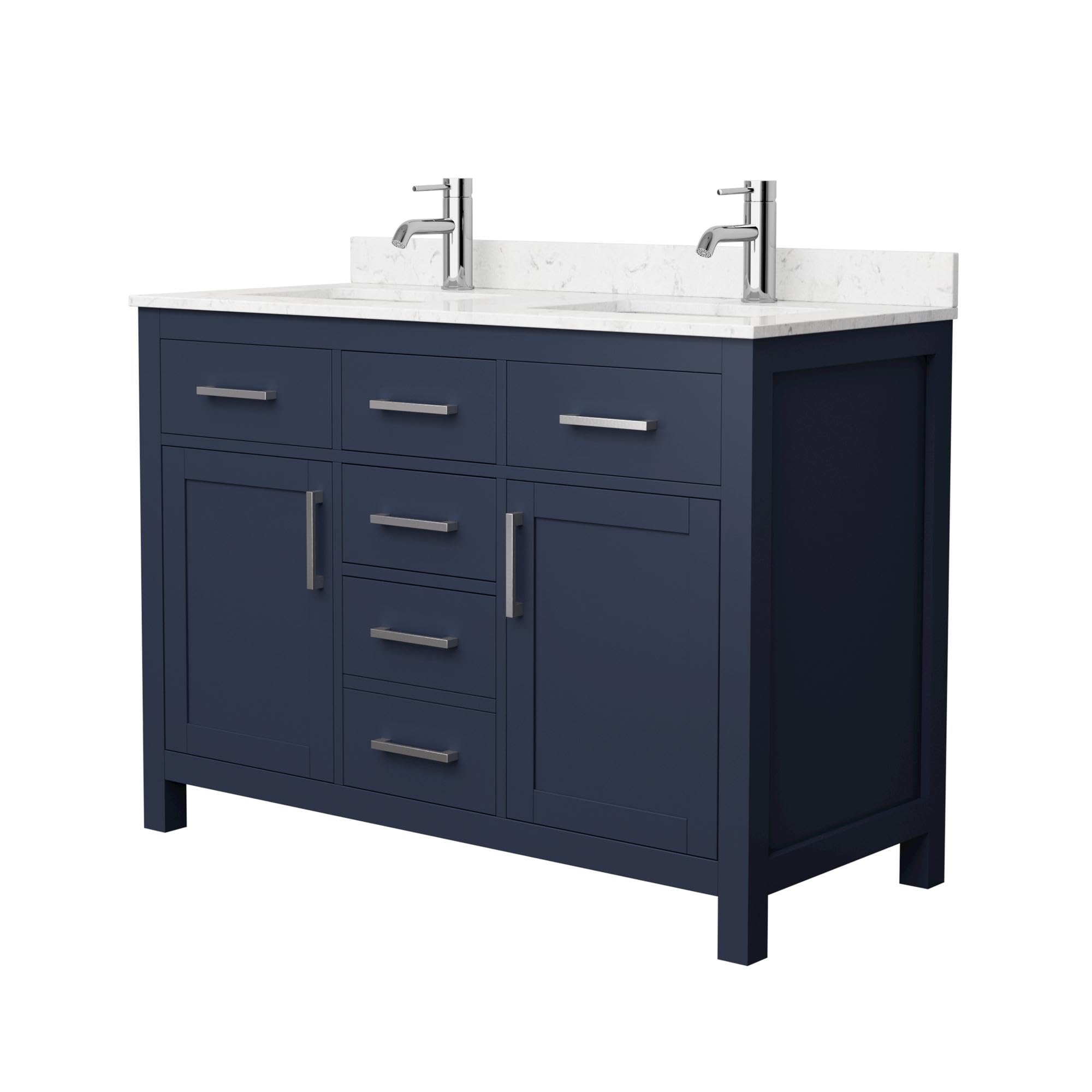 Wyndham Collection WCG242448DBNCCUNSMXX Beckett Vanity Set - Dark Blue Bathroom Vanity with Sink & Mirror | Perfect for Modern & Traditional Bathroom Decor