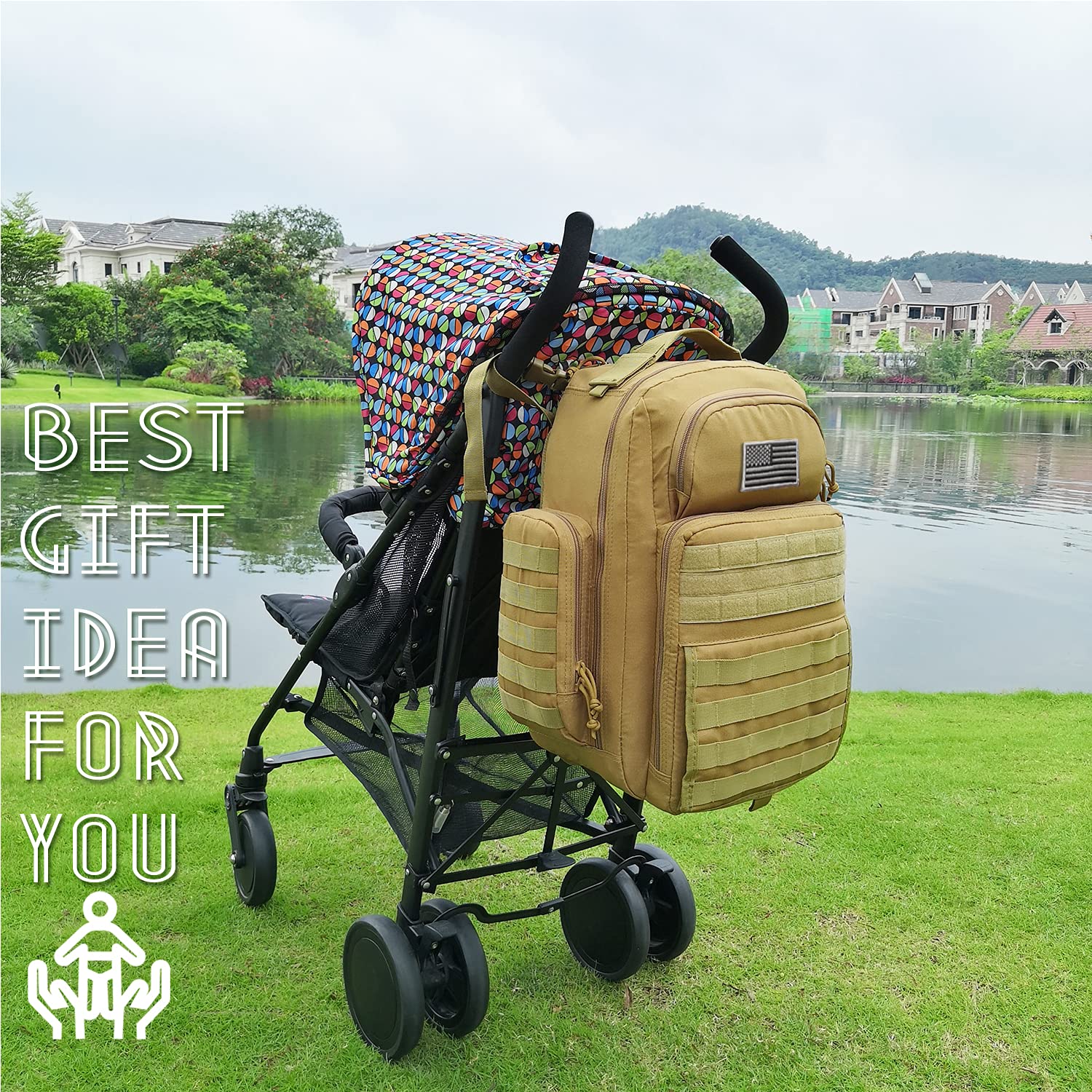 **Tactical Diaper Backpack for Dads - Waterproof Baby Bag with Changing Pad, Insulated Pockets & Stroller Straps | Perfect for Travel, Hiking & Everyday Use**