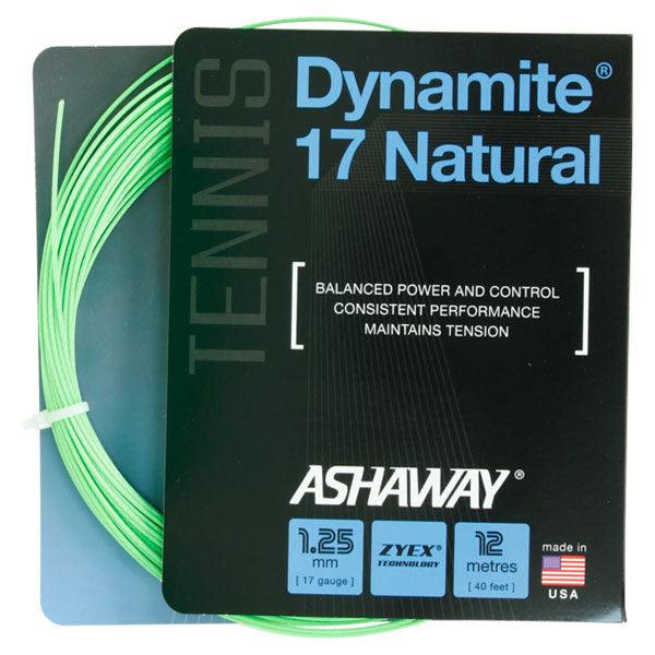 Dynamite 17 Natural Tennis String Optic Green | High-Performance Tennis Racket Strings for Competitive Play & Training | Perfect for Hard Court, Clay Court & Recreational Matches