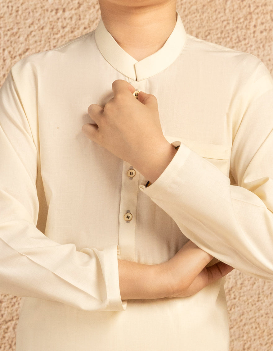 Blended White Kurta Trouser by J. Junaid Jamshed - Stylish Traditional Pakistani Outfit for Men - Perfect for Eid, Weddings & Special Occasions