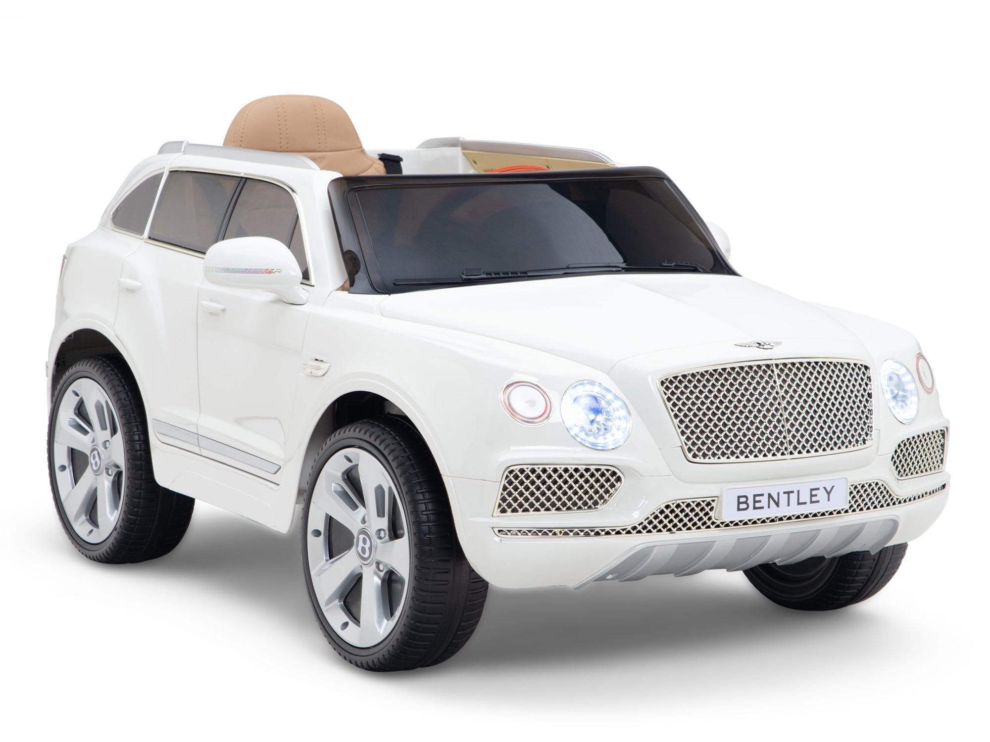 12V Bentley Bentayga Kids Electric Ride-On Car with Parent Remote Control - White - Perfect for Birthday Gifts & Outdoor Play