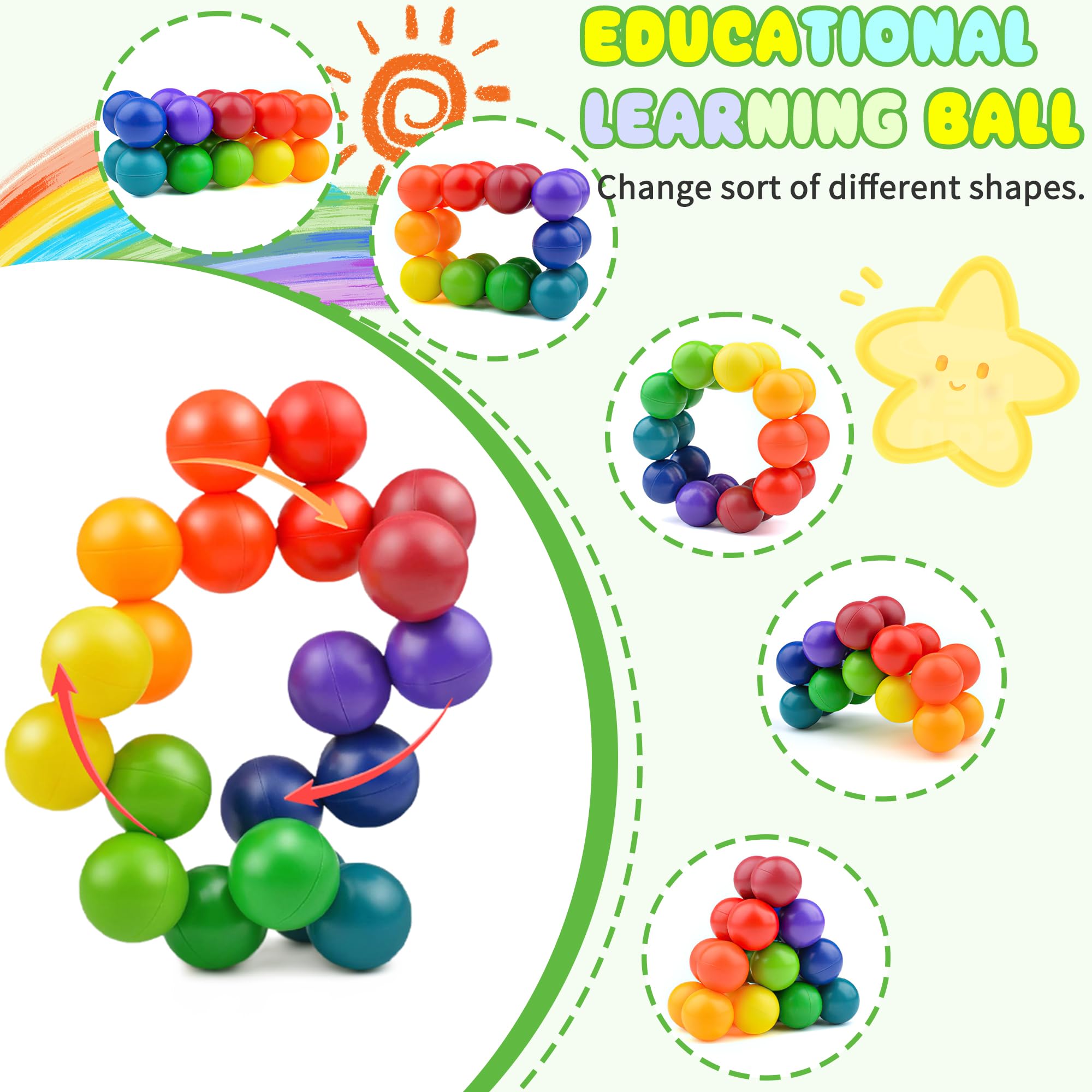 8Pcs Sensory Fidget Toys for Kids with Autism & ADHD - Stress Relief Toys for Adults & Toddlers - Christmas Stocking Stuffers, Travel Toys & Birthday Gifts for Boys Girls Ages 3-7 (Great for Classroom, Car Rides & Anxiety Relief)