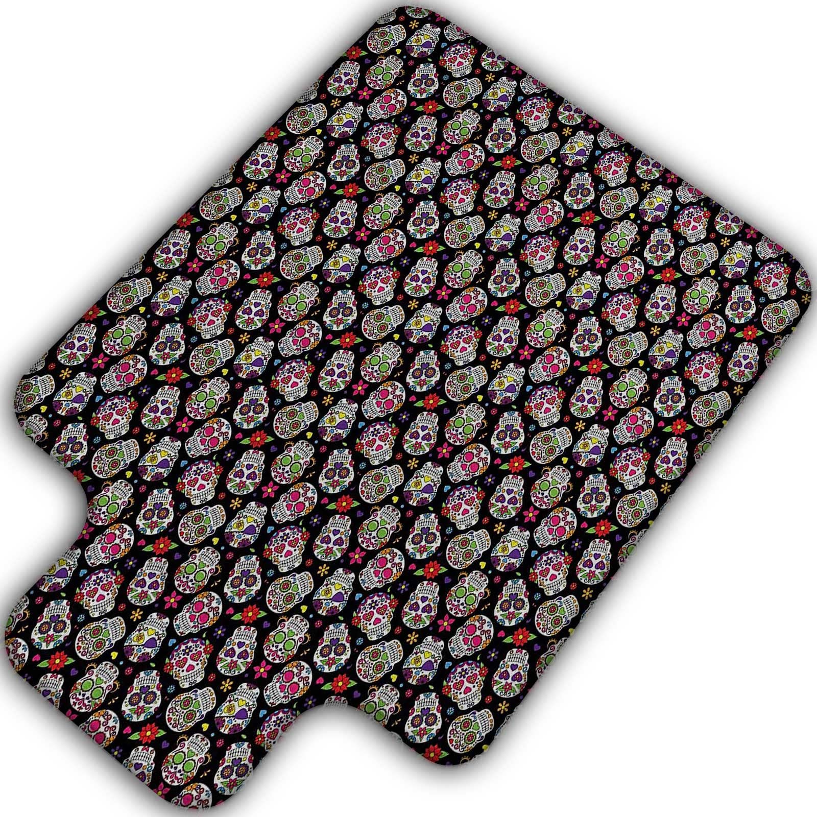 Colorful Sugar Skull Chair Mat for Hard Floors - 48