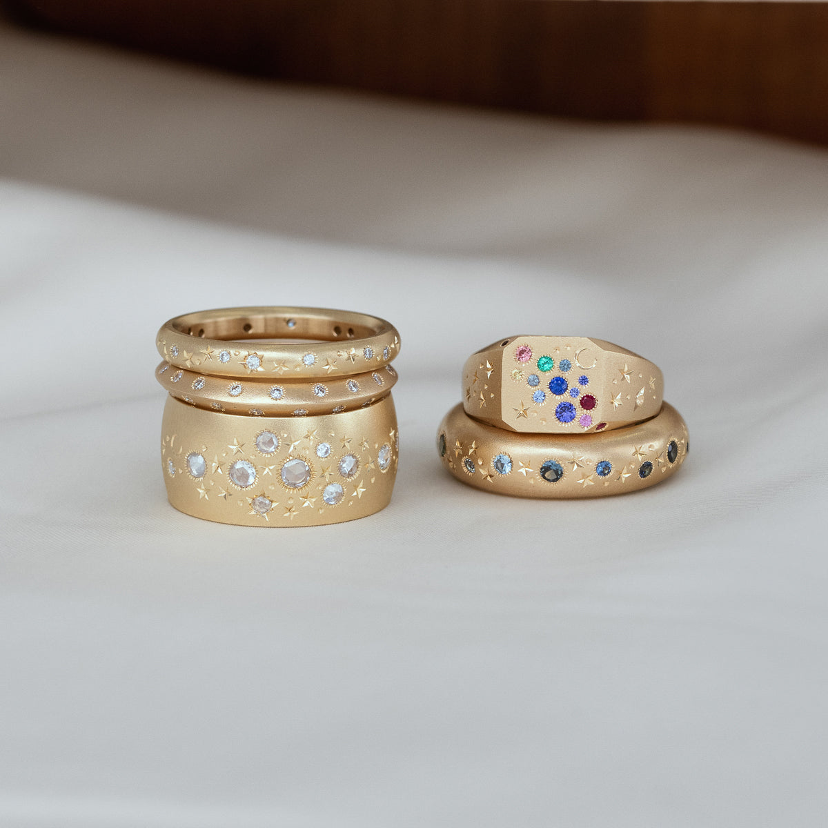 Rose Cut Celestial Band Ring - Vintage Inspired Celestial Jewelry for Women - Perfect for Weddings, Anniversaries & Romantic Gifts