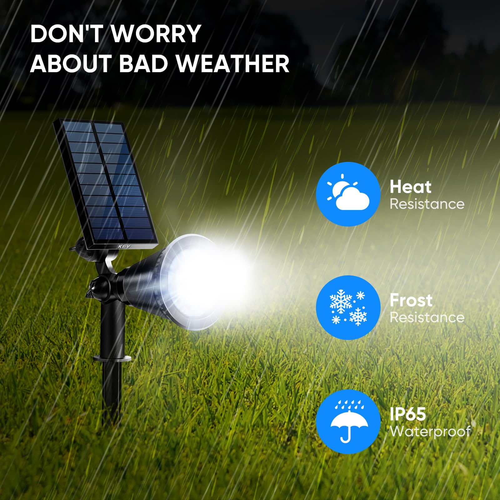 800 Lumens Solar Spot Lights Outdoor - 18 LED Solar Flood Lights with 2 Modes, Adjustable Angle & IPX65 Waterproof - Cool White Solar Spotlight for Driveway, Backyard, Patio, Garden, Tree, Garage (2 Pack) - Perfect for Landscape Lighting & Home Security