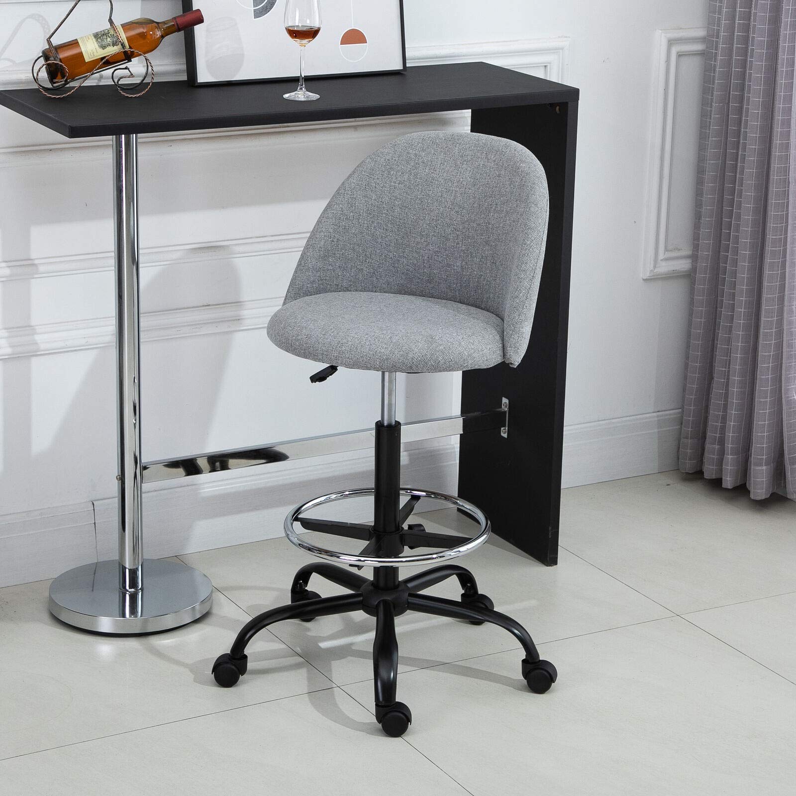 Ergonomic Drafting Chair with Wheels - Adjustable Height Swivel Office Chair for Architects, Designers & Artists - Comfortable Desk Chair for Home & Studio Workspaces