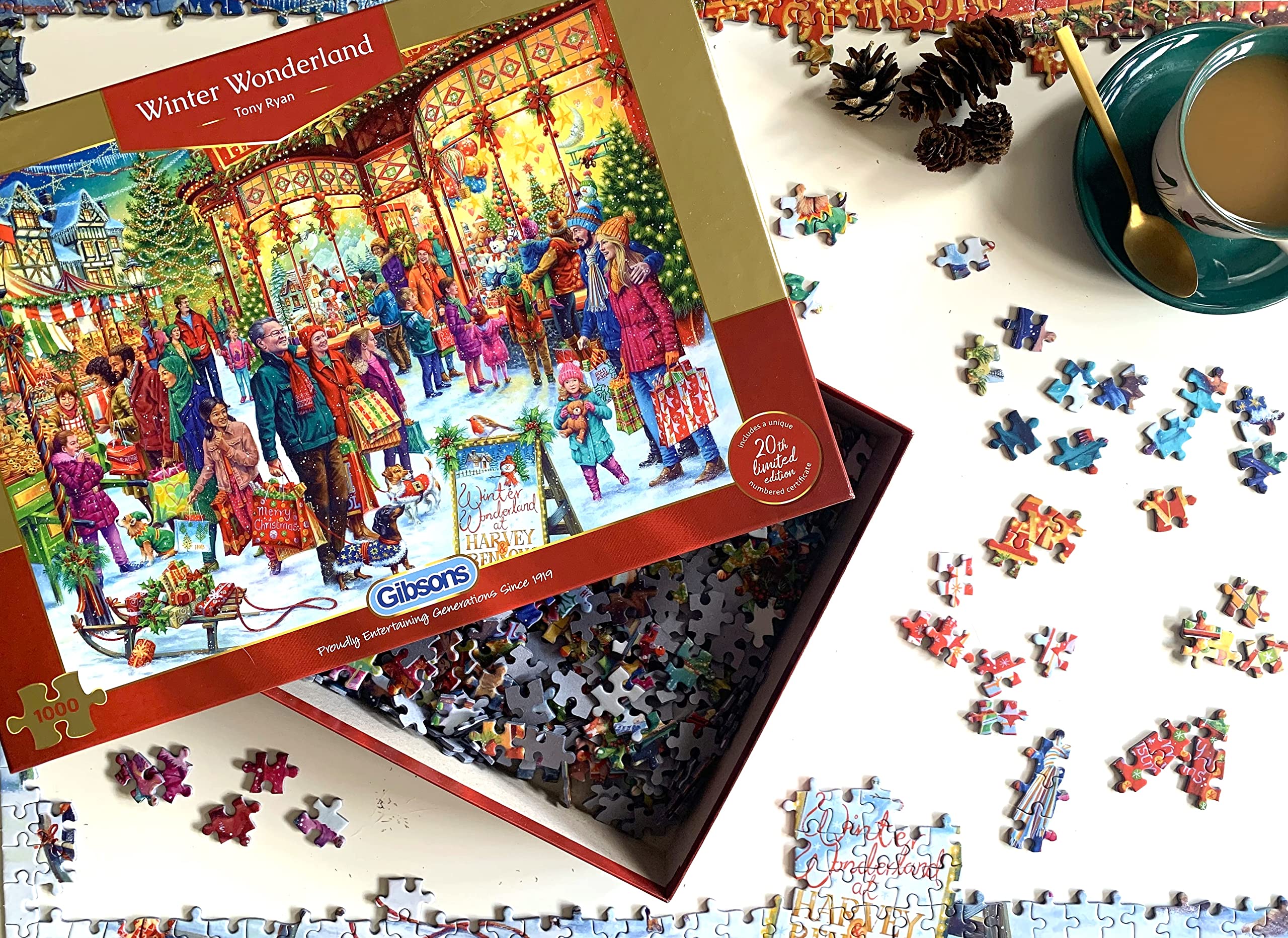 2022 Christmas Limited Edition Winter Wonderland 1000-Piece Jigsaw Puzzle for Adults | Sustainable Holiday Puzzle Game | Perfect Christmas Gift & Family Activity | Relaxing Winter Pastime | Gibsons Games