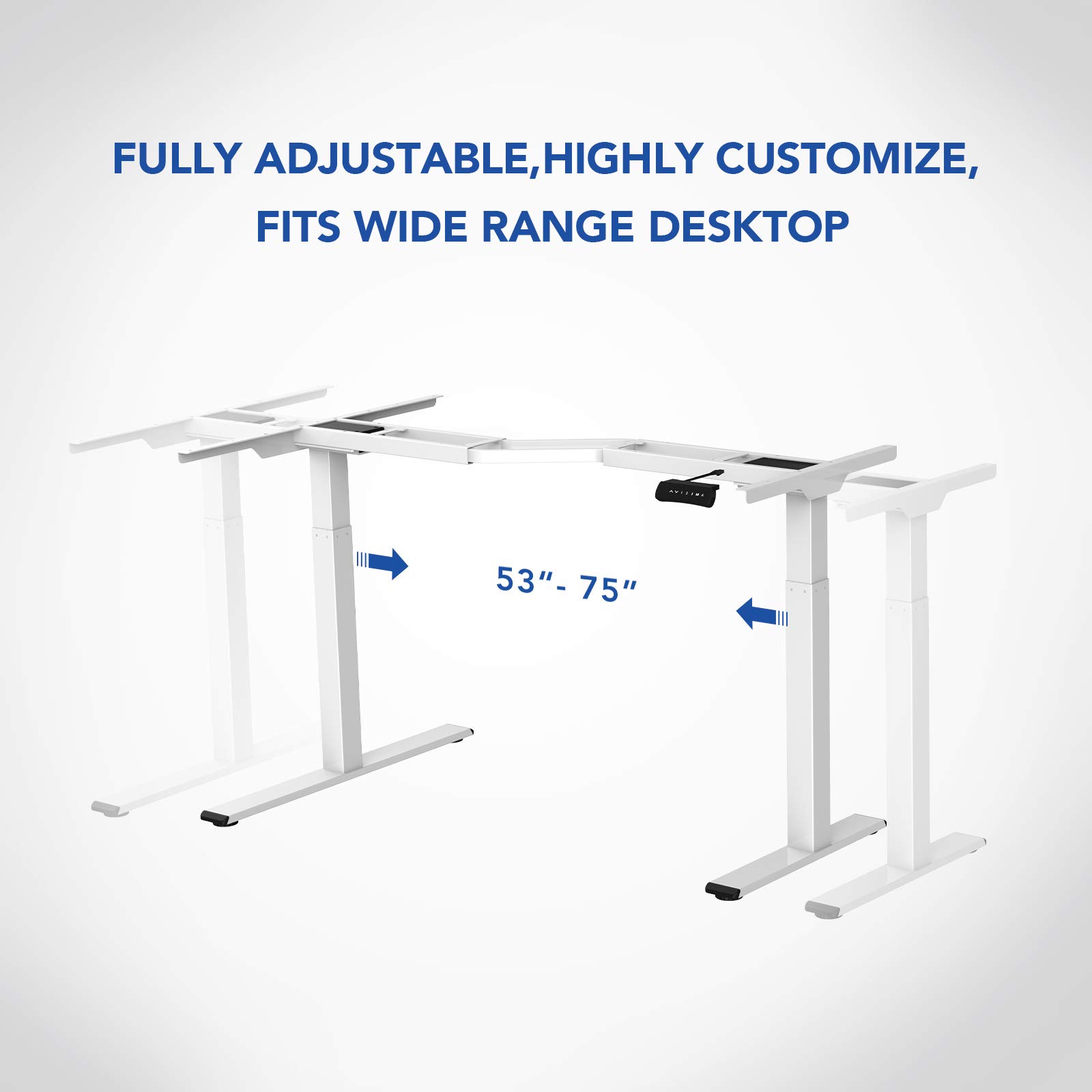 FlexiSpot Electric Standing Desk - Dual Motor L-Shaped Adjustable Height Computer Desk for Home Office, Sit Stand Workstation (White Frame) - Perfect for Small Spaces & Ergonomic Workspaces