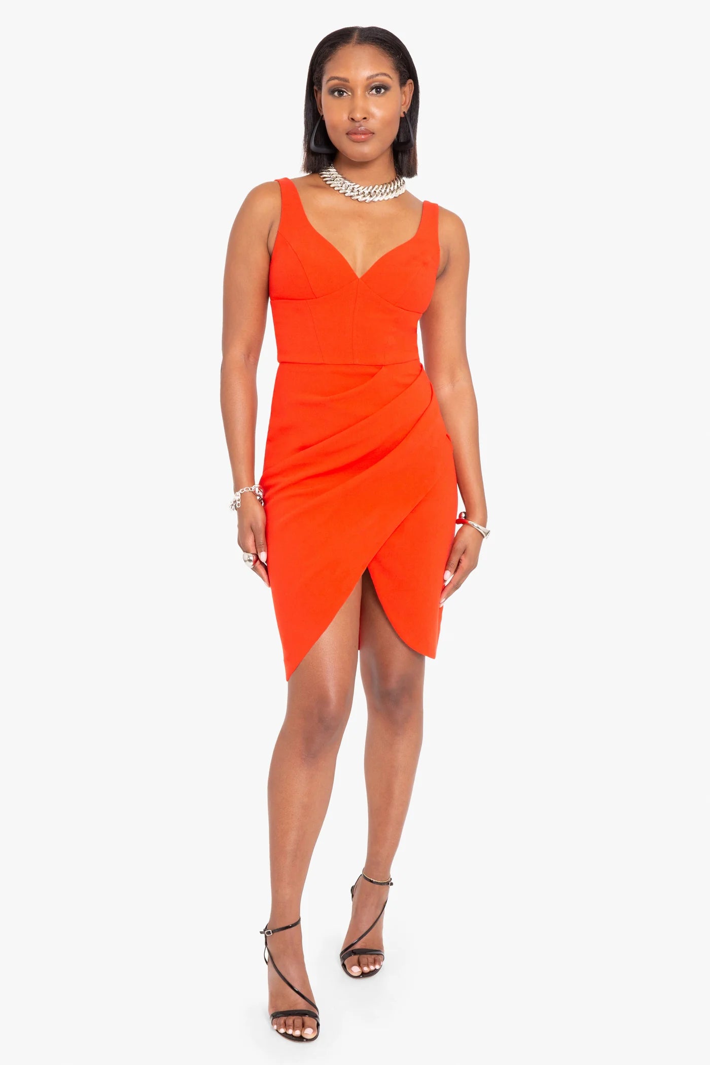 Elegant Curtis Dress in Sunset Coral - Perfect for Weddings, Parties & Special Occasions