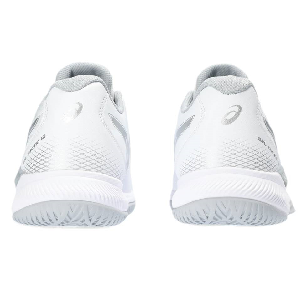 ASICS Gel Tactic 12 Women's Volleyball Shoes - Lightweight Indoor Court Sneakers for Women with Shock Absorption (White/Silver) | Perfect for Volleyball, Badminton & Squash Games