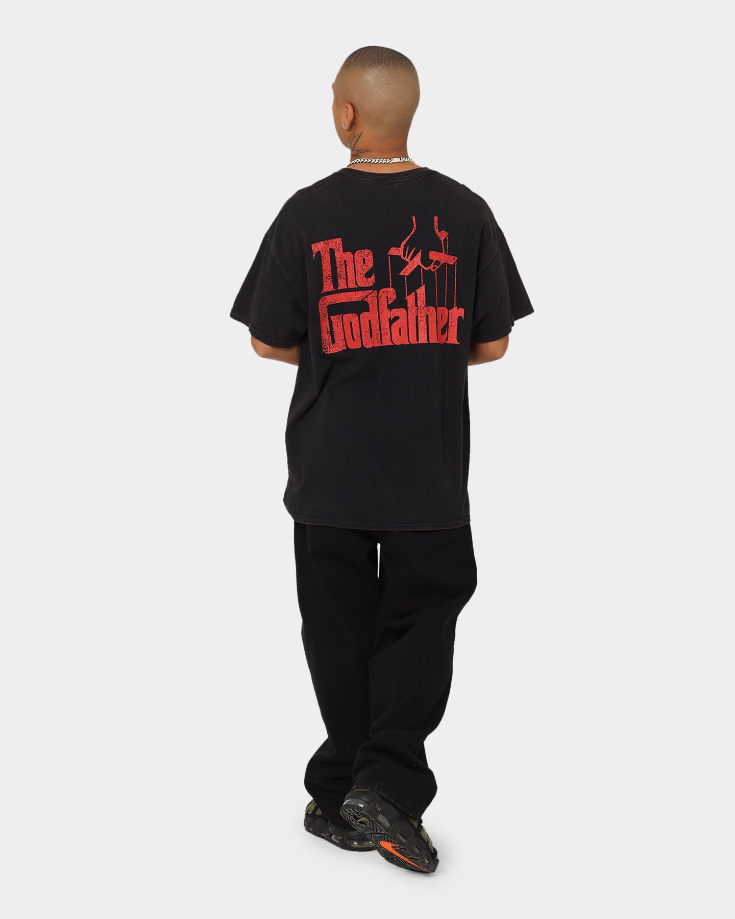 The Godfather Cat Vintage T-Shirt | Black Wash Distressed Tee | American Thrift Graphic Novelty Shirt | Perfect for Movie Fans, Cosplay & Casual Wear