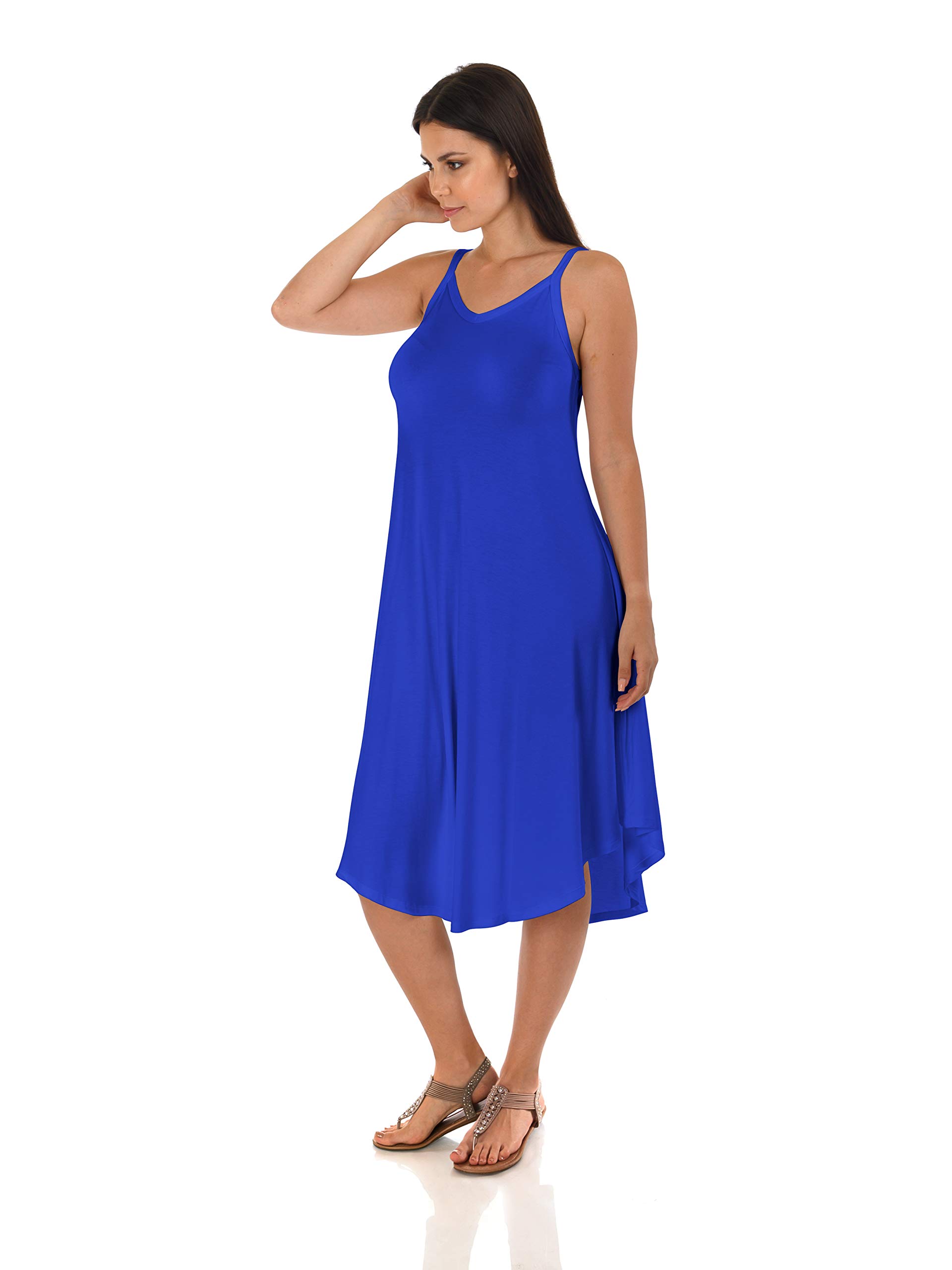 DFF Shop Women's Casual Sleeveless Round Hem Midi Dresses (Size S-5X) - Perfect for Summer Outings, Beach Vacations & Casual Wear