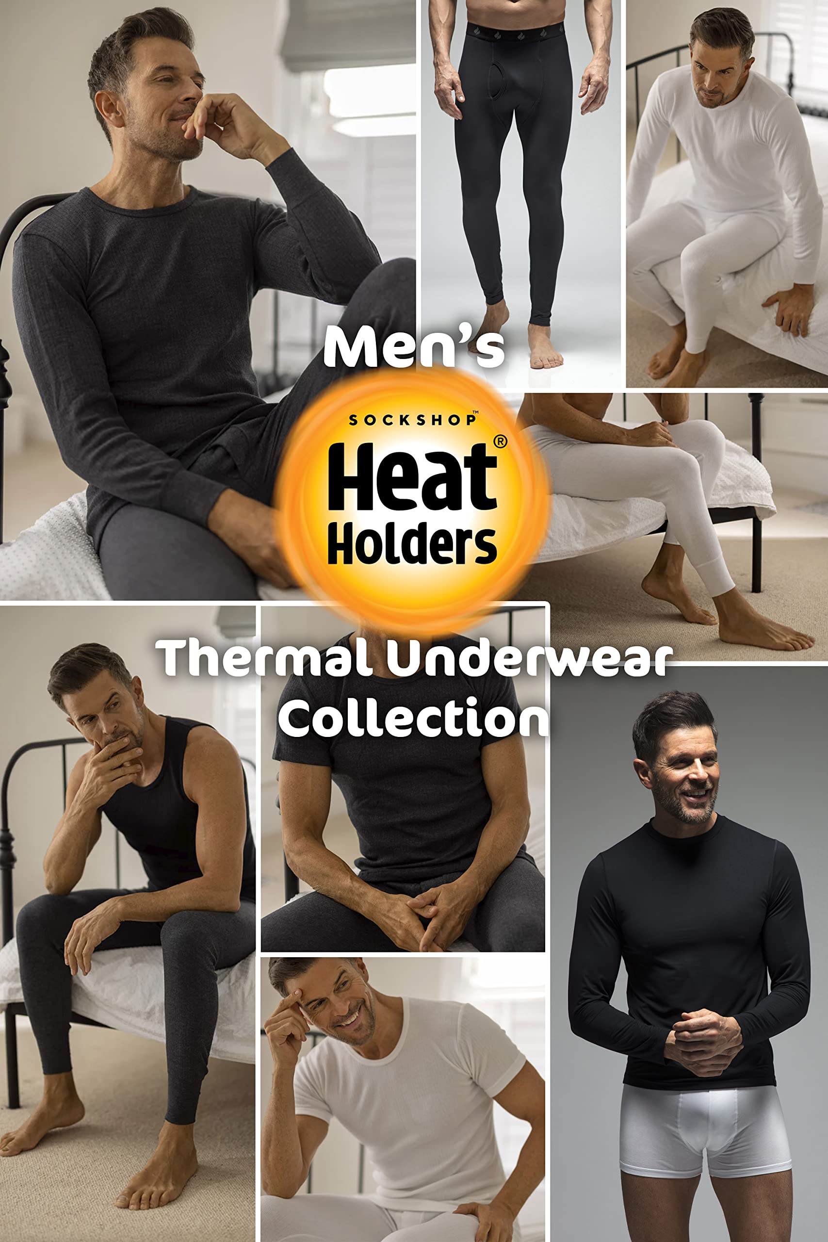 Heat Holders Men's Thermal Underwear Vest - Fleece Lined Cotton Winter Sleeveless Top for Cold Weather, Outdoor Activities & Layering