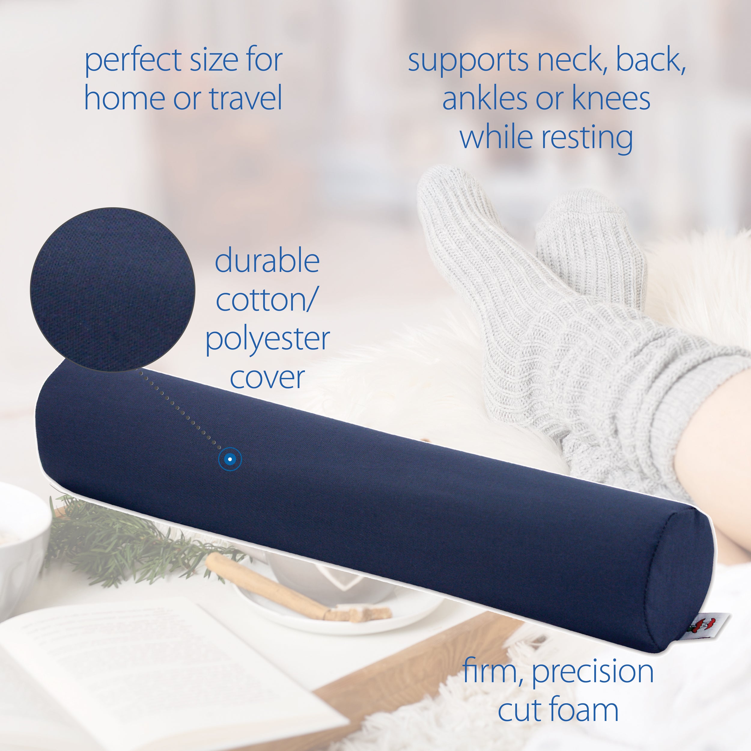 Blue Cervical Foam Roller for Neck Pain Relief - Posture Corrector & Muscle Relaxation - Perfect for Office, Yoga, and Physical Therapy
