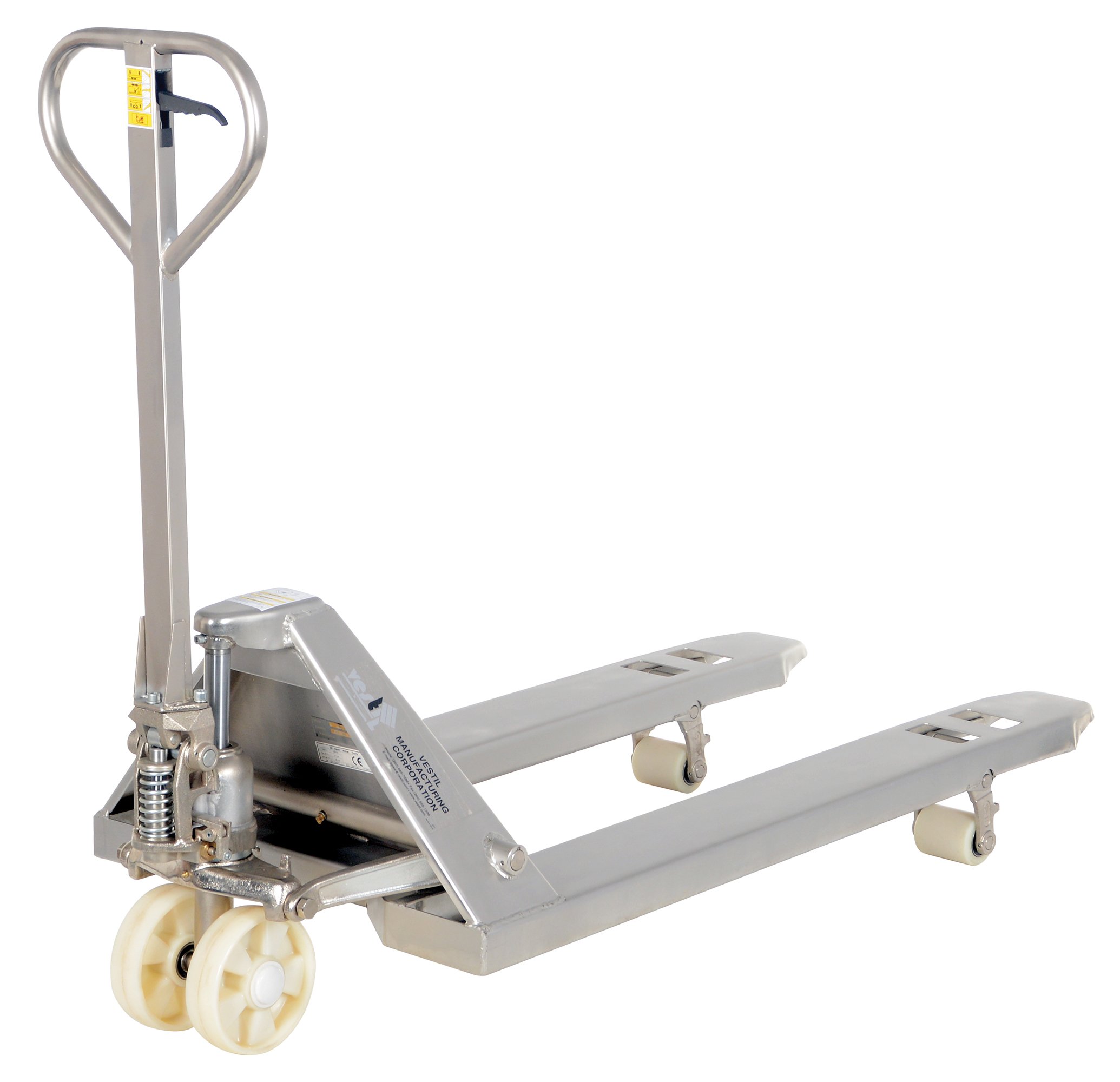 Vestil PM5-2748-SFF 5500 lbs Capacity Stainless Steel Pallet Truck with Nylon Wheels - 48