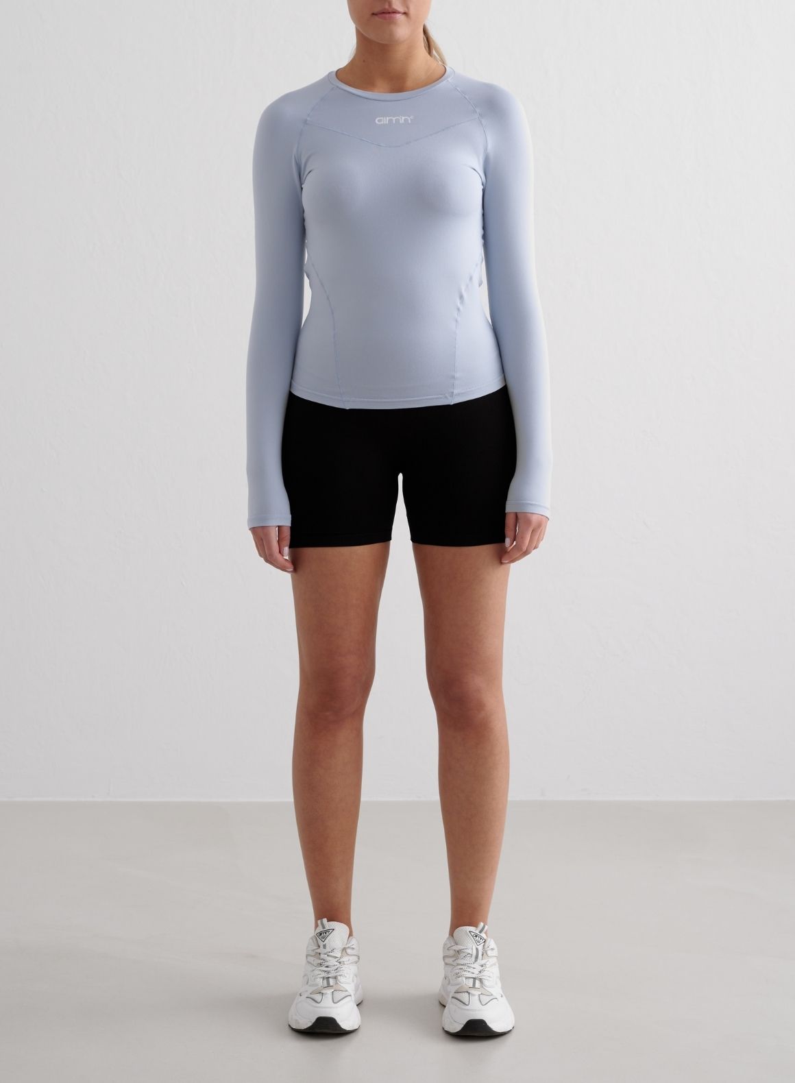 Soft Cloudy Blue Basic Long Sleeve T-Shirt for Women - Comfortable Casual Wear for Everyday Outfits & Layering