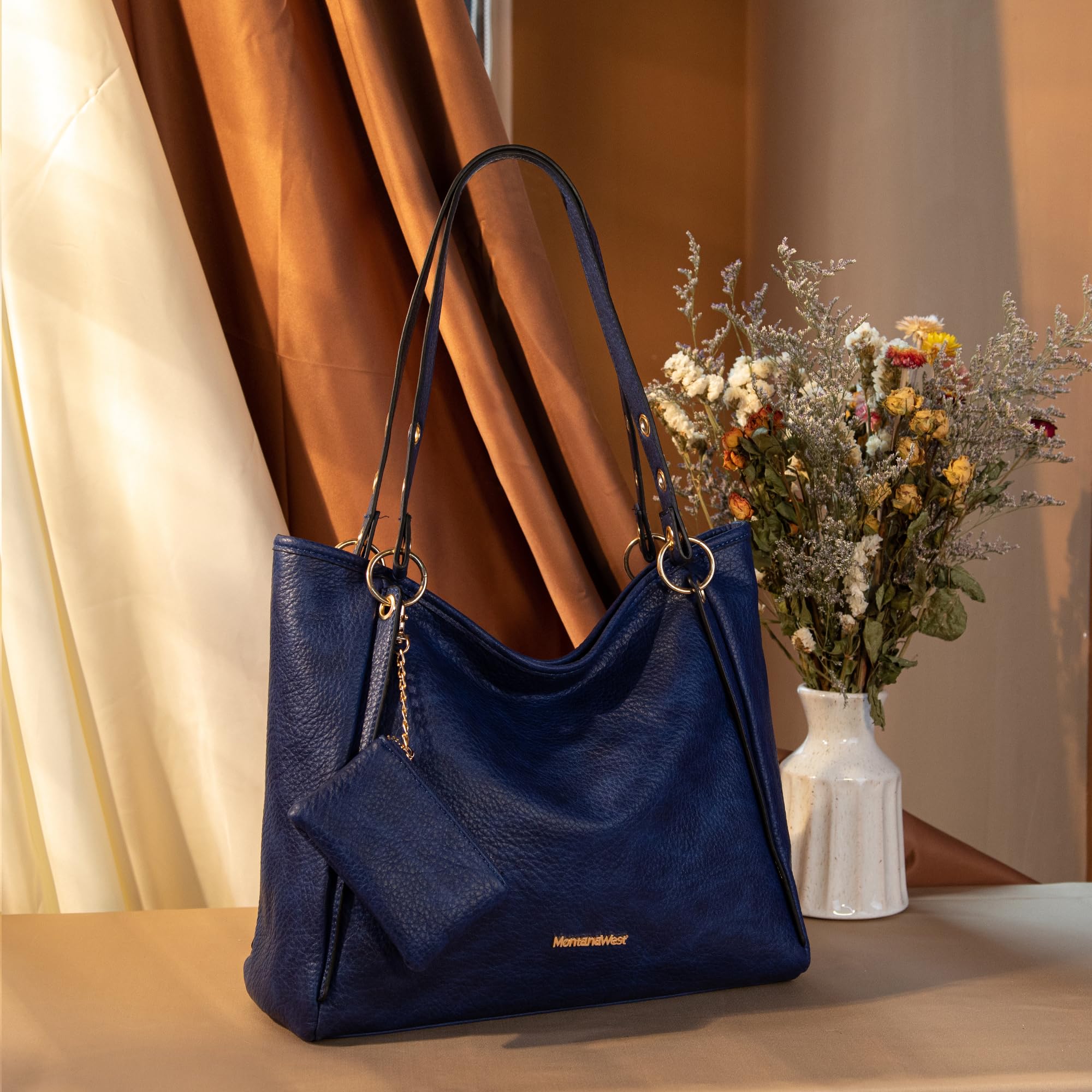 Montana West Large Tote Bag for Women - Stylish Leather Shoulder Purse & Handbag - Perfect for Work, Travel & Everyday Use