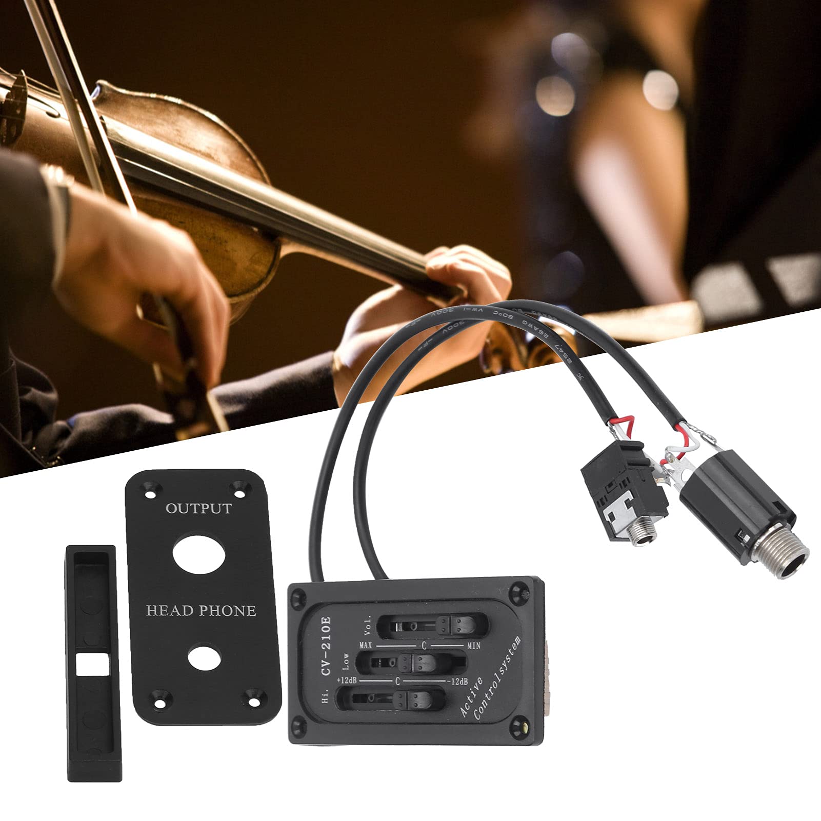 **Electric Violin Pickup Set - Lightweight Soundhole Pickup with Adjustable EQ & Silent Mode for CV-210E - Perfect for Live Performances, Recording & Practice**