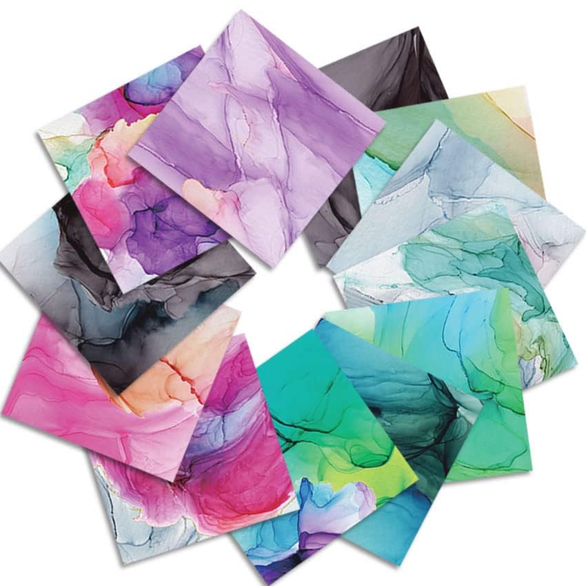 Premium Watercolor Marble Scrapbook Paper - 12x12 Inch 24 Sheets Single-Sided Marble Pattern Paper for Journaling, Planner, Cardmaking, DIY Origami & Decorative Crafts | Perfect for Holiday Cards, Scrapbooking & Home Decor Projects