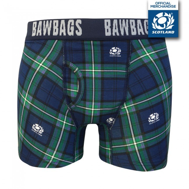 Bawbags Scotland Rugby Tartan Boxer Shorts - Comfortable Men's Underwear for Sports & Casual Wear - Perfect for Rugby Fans, Gifts & Everyday Use